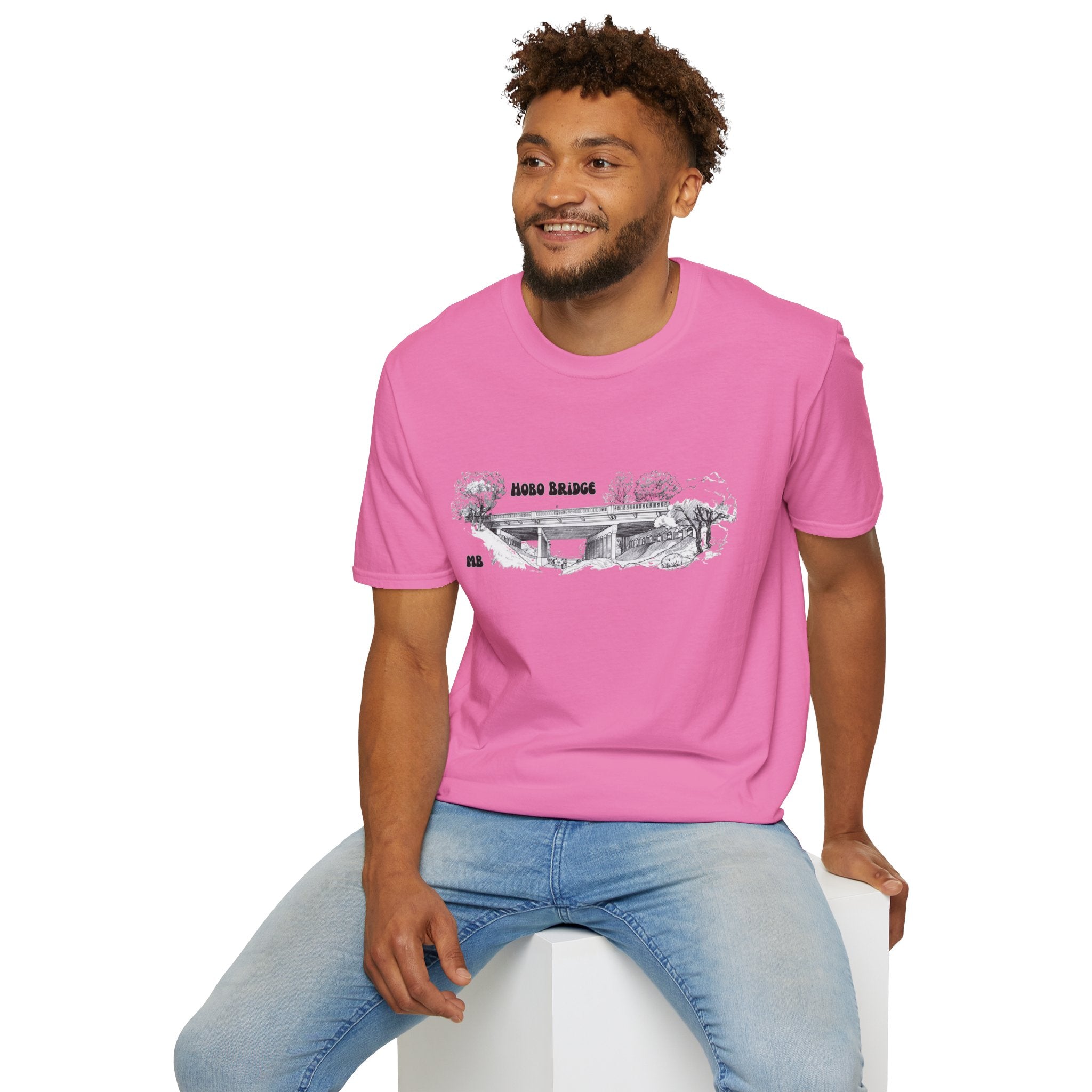 Hobo Bridge Manhattan Beach California Sketch T-Shirt | Hand-Drawn Bridge Illustration IYKYK