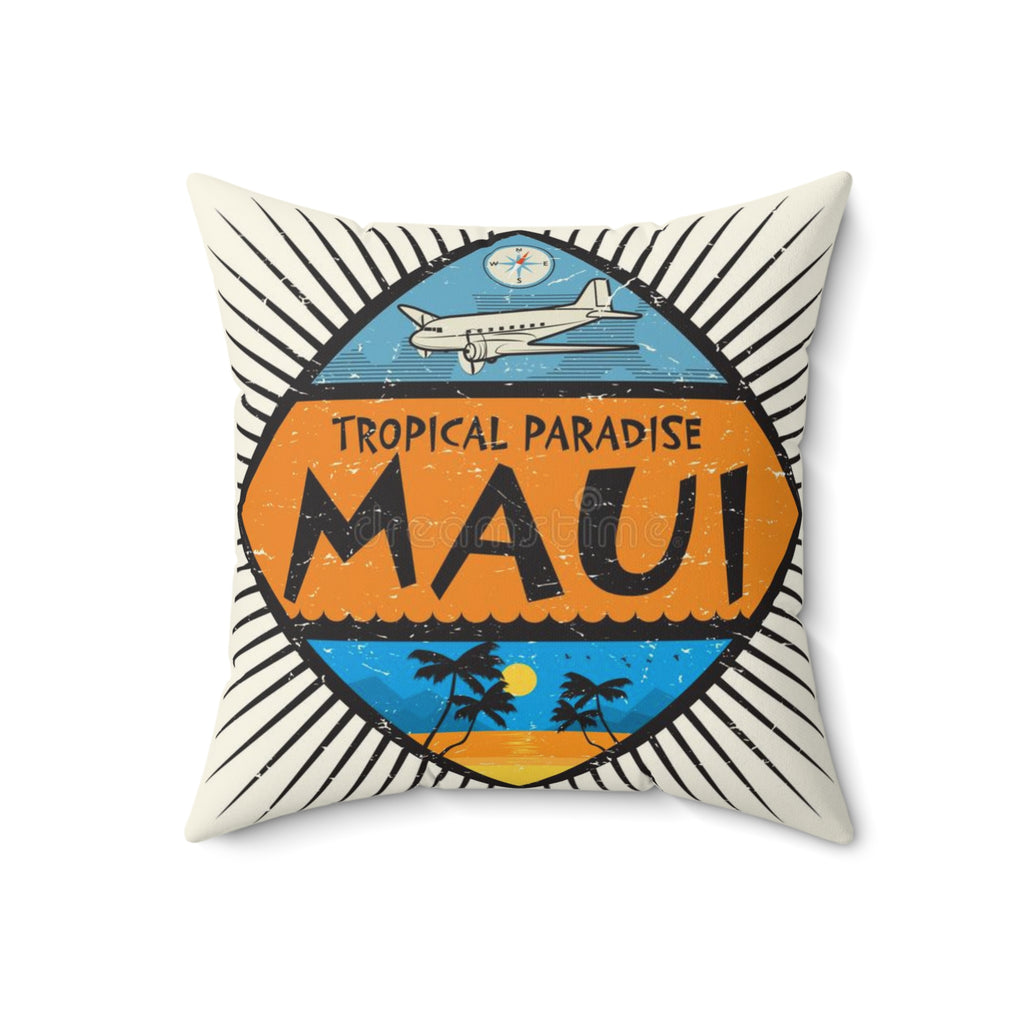 MAUI HAWAII - Faux Suede Square Pillow