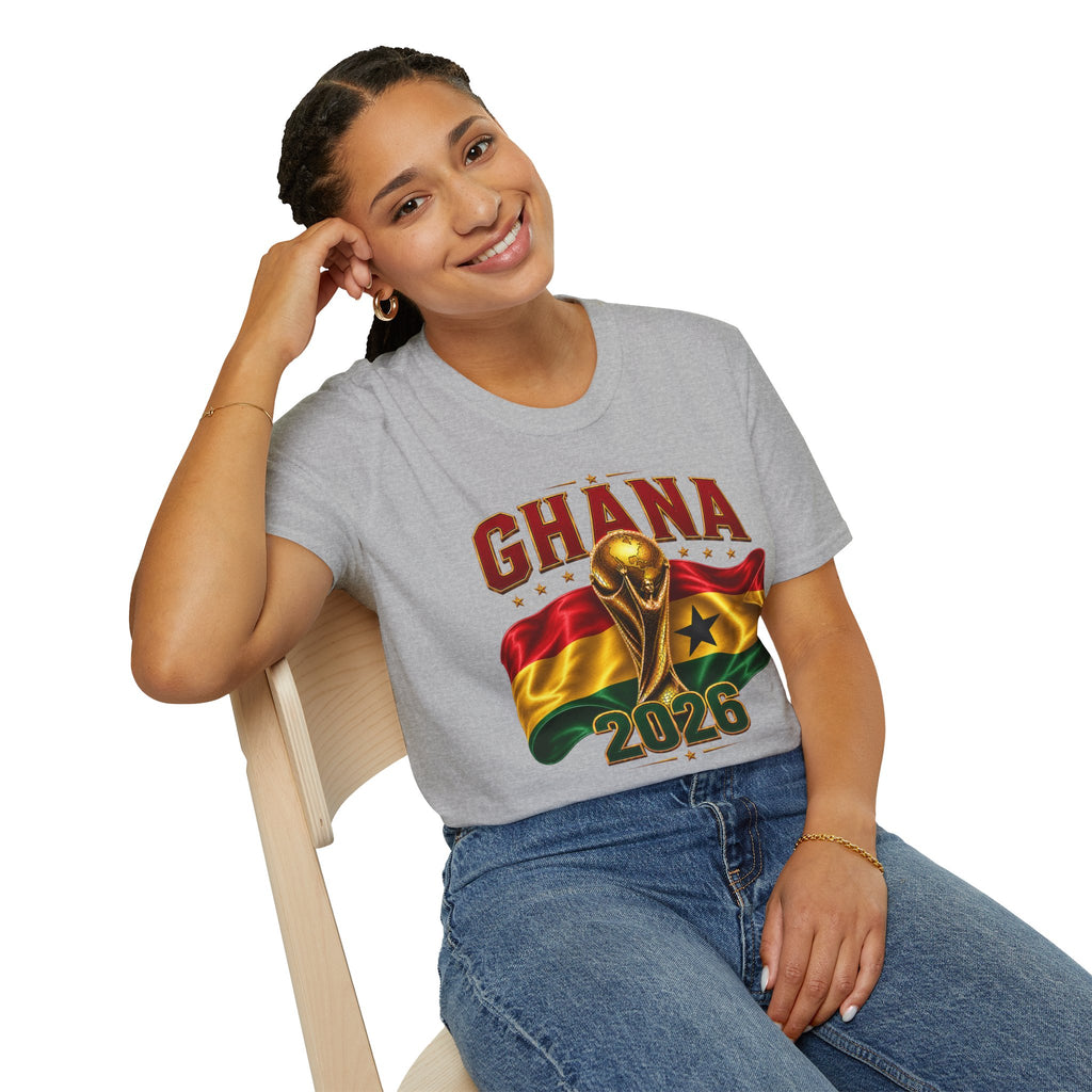 Ghana 2026 World Cup T-Shirt — Flag & Trophy Football Fan Tee