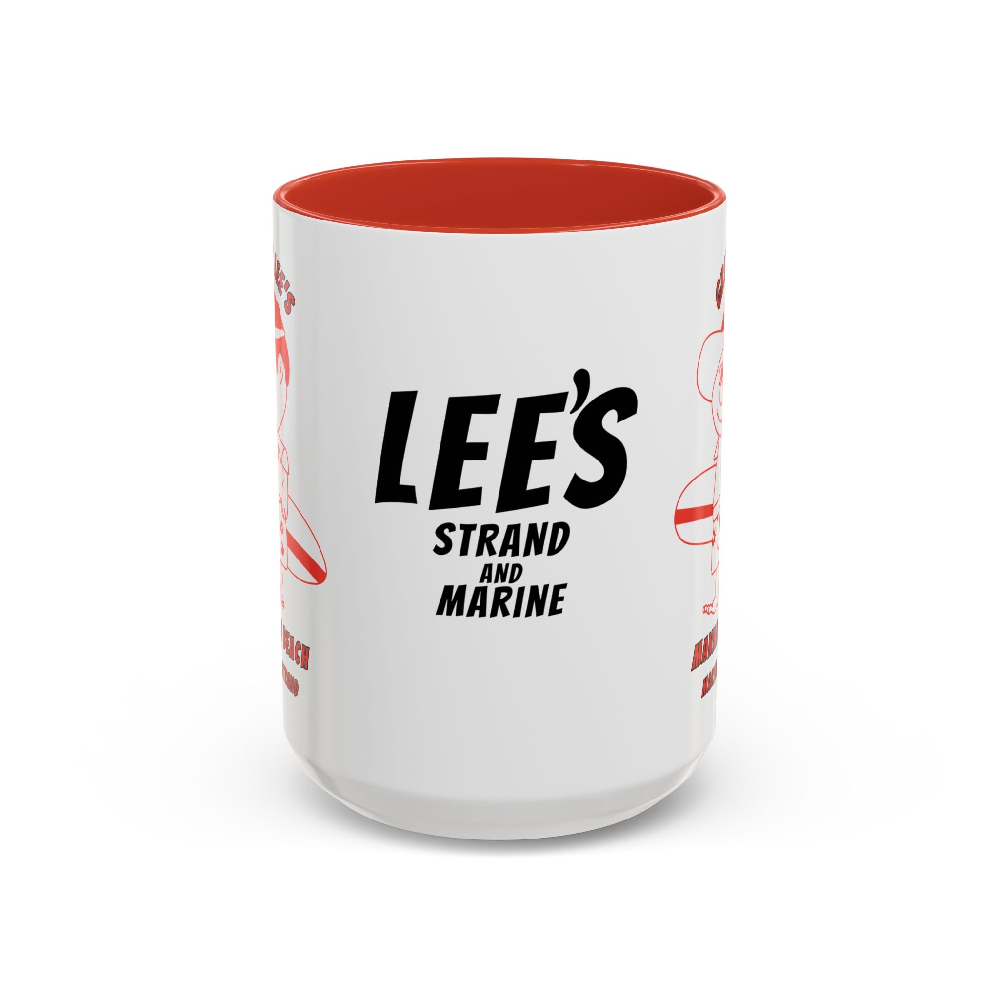 Greasy Lee's Surfer Logo Mug | Marine and Strand Manhattan Beach Old School  Accent Coffee Mug 11oz 15oz