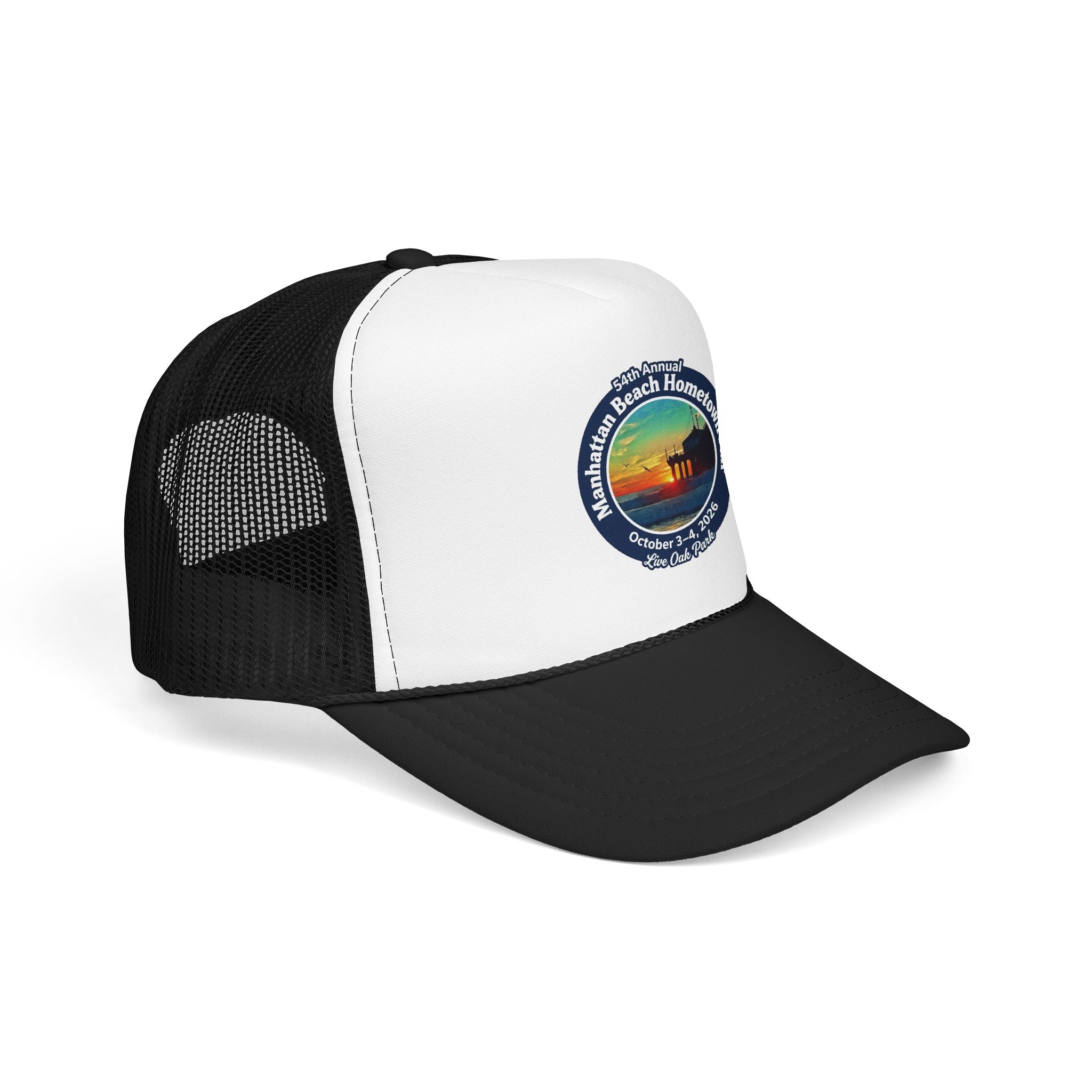 Trucker Hat — Manhattan Beach Hometown Fair Sunset Logo