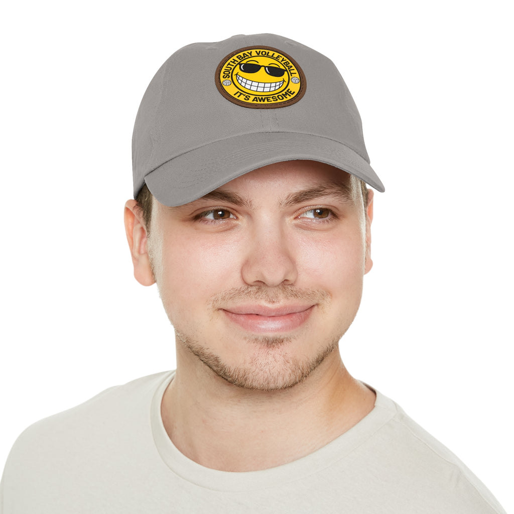 Volleyball Smiley Mom and Dad Hat — "South Bay Volleyball: It’s Awesome" Leather Patch
