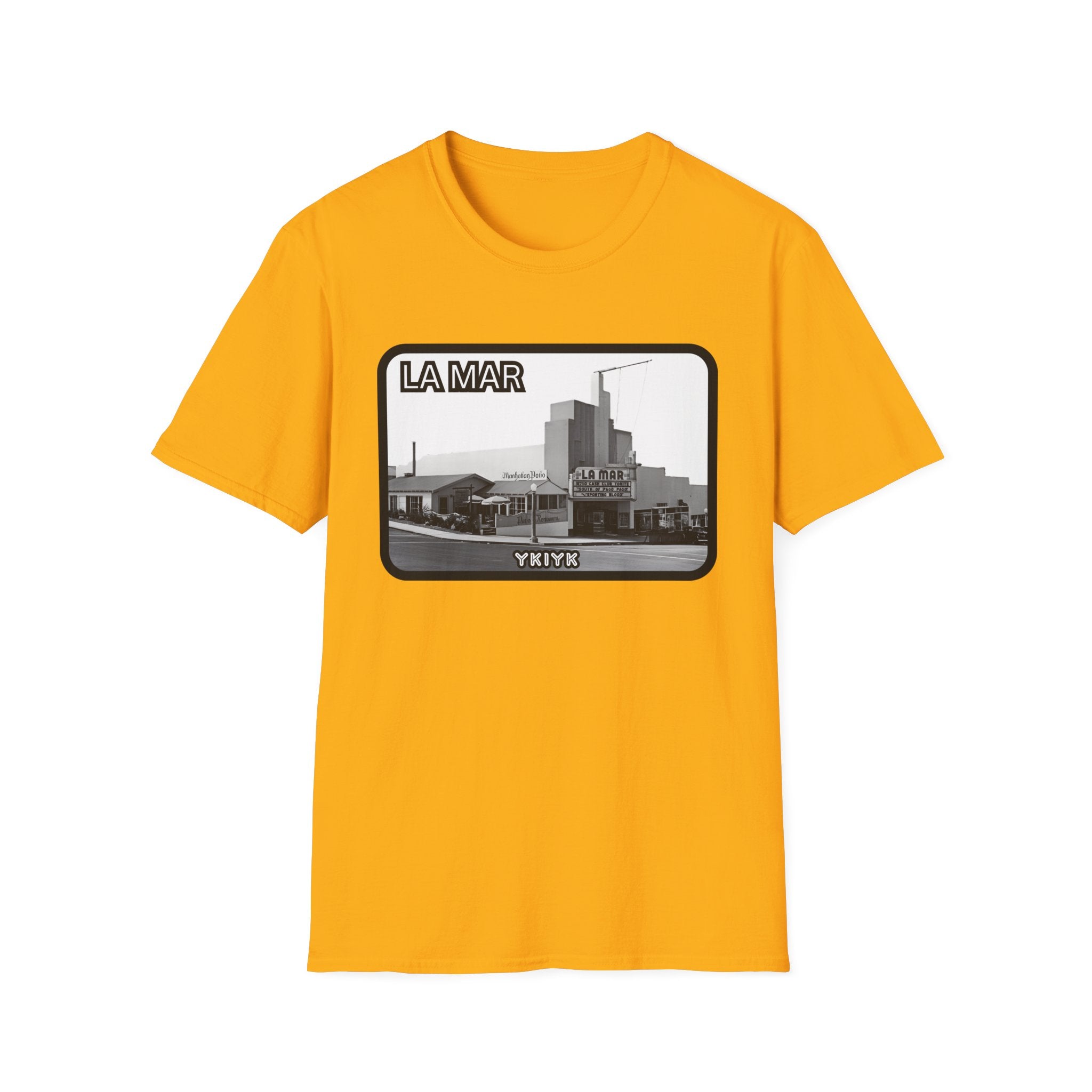 La Mar Theater Manhattan Beach  T-Shirt | Vintage Black & White Urban Graphic YKIYK