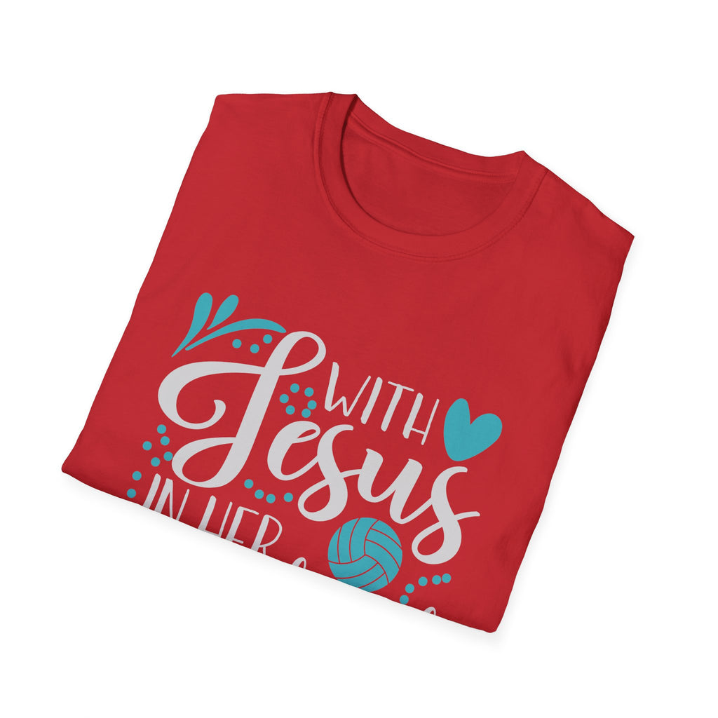Jesus and Volleyball Unisex Softstyle T-Shirt