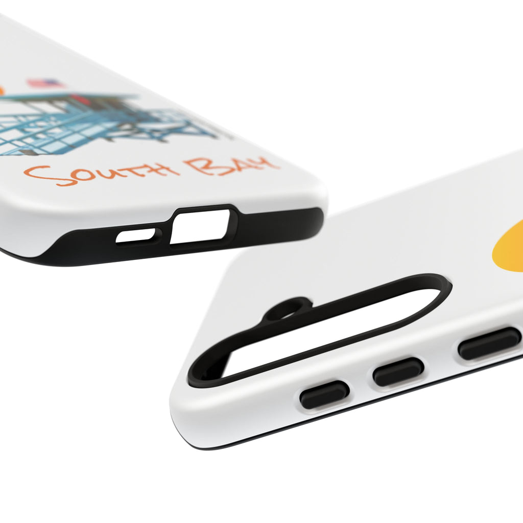 South Bay Lifeguard Stand with American Flag Tough Phone Cases