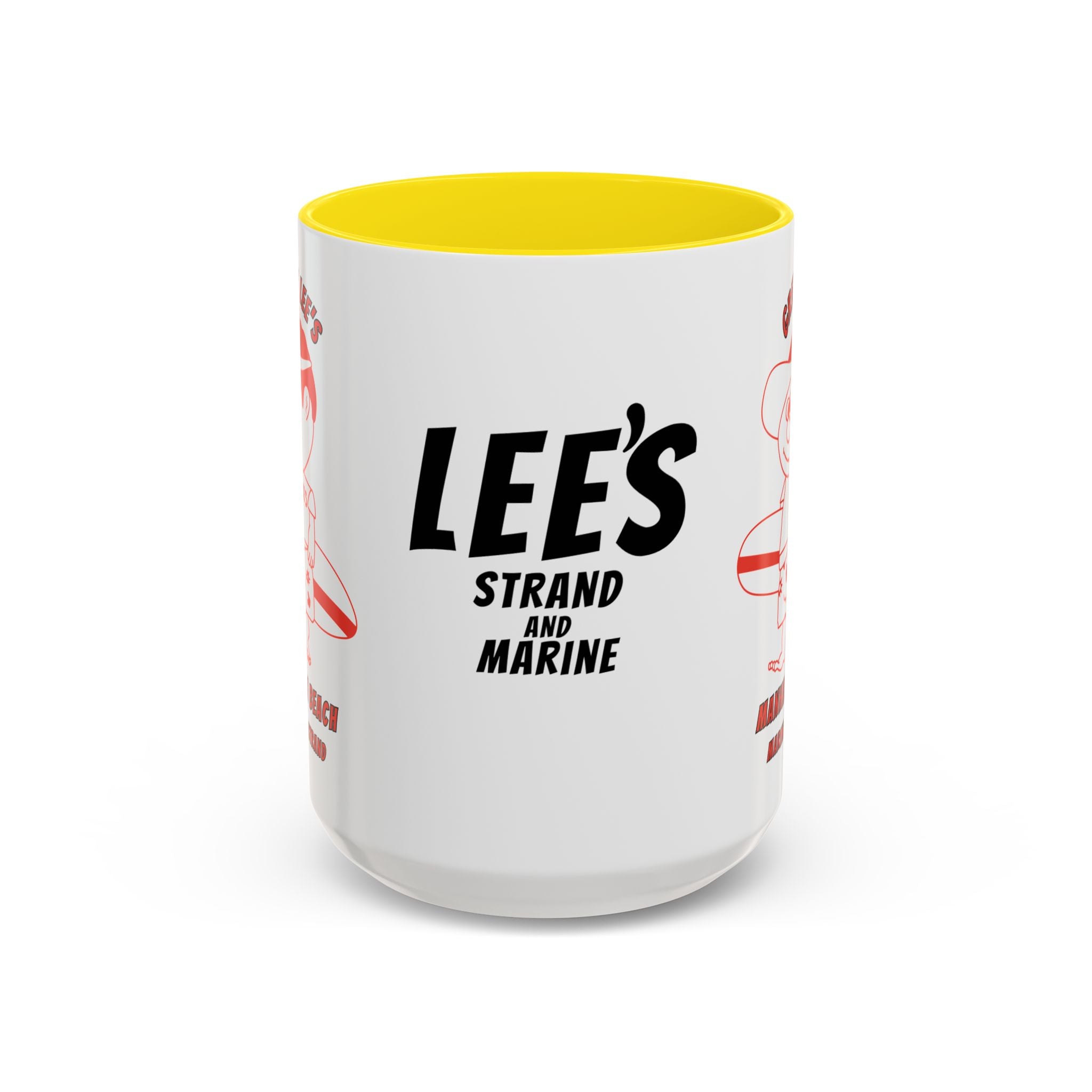 Greasy Lee's Surfer Logo Mug | Marine and Strand Manhattan Beach Old School  Accent Coffee Mug 11oz 15oz