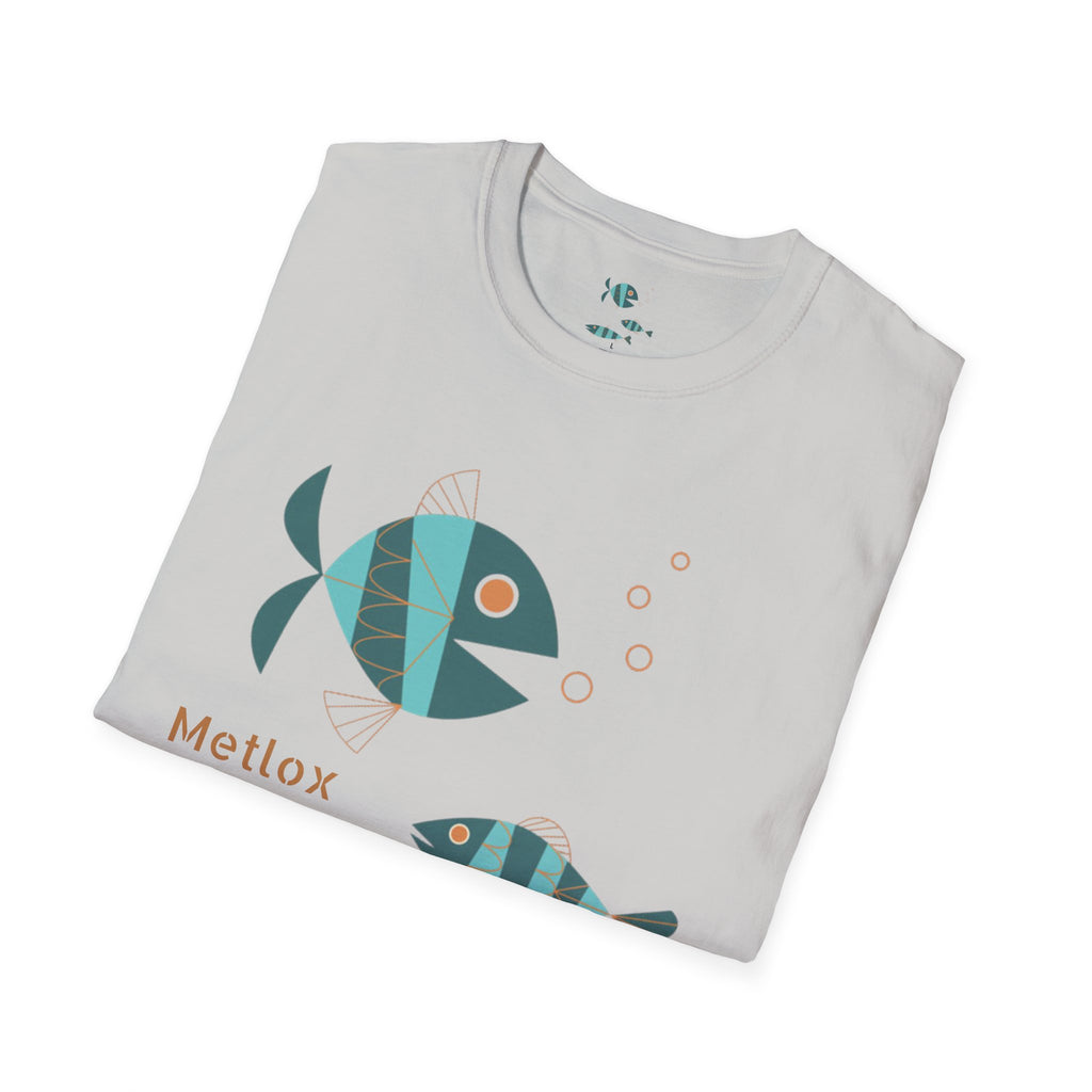 Metlox Pottery Fish Trio T-Shirt | Minimal Ocean Illustration
