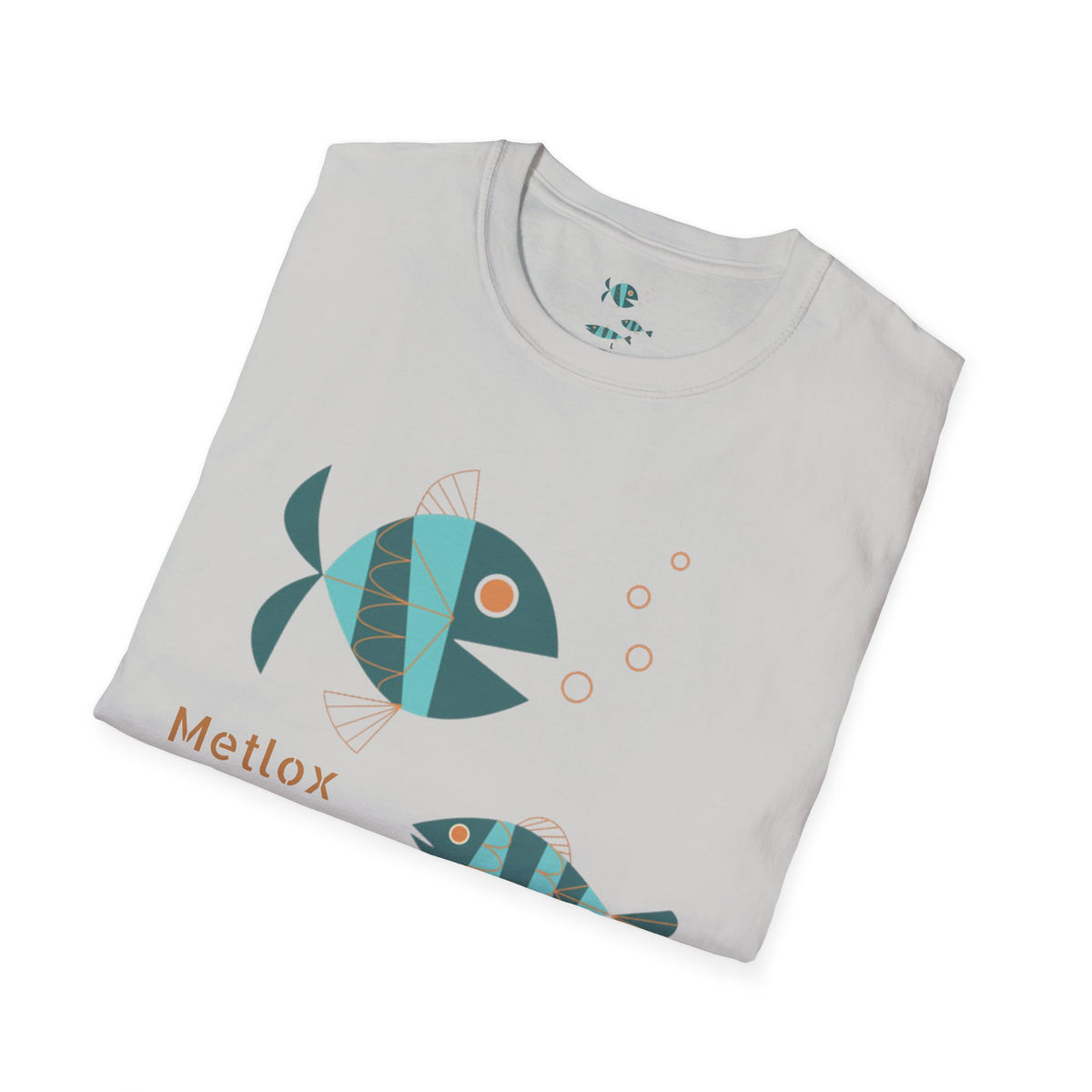 Metlox Pottery Fish Trio T-Shirt | Minimal Ocean Illustration