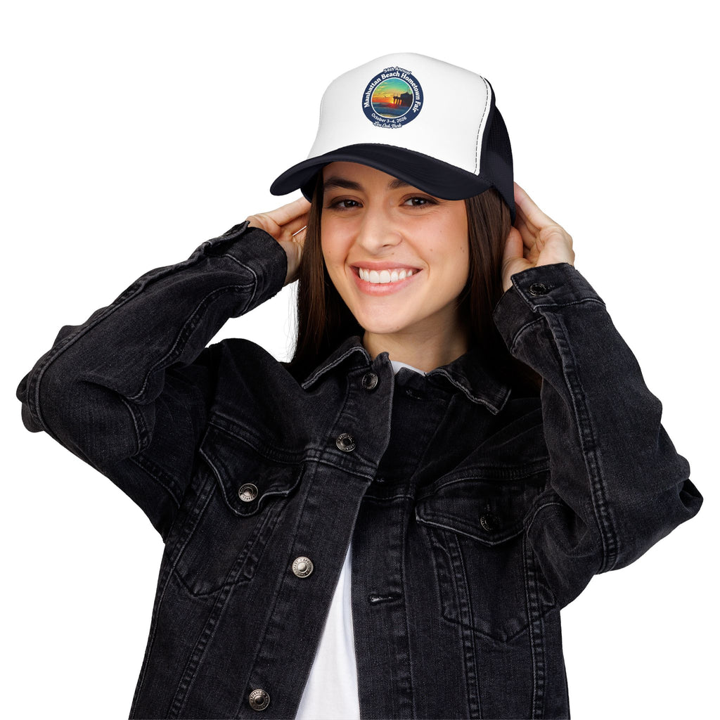 Trucker Hat — Manhattan Beach Hometown Fair Sunset Logo