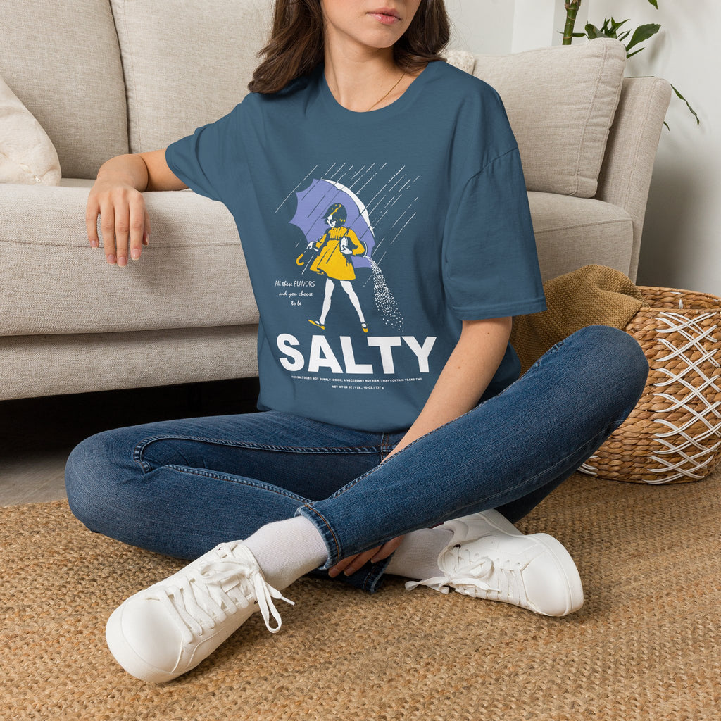 Salty Rainy Day Graphic T-Shirt — Girl with Umbrella Illustration
