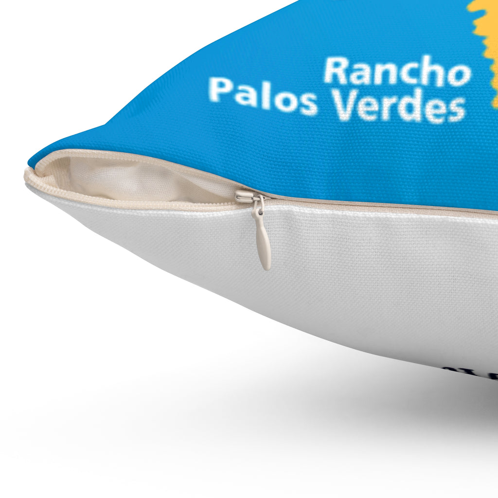 Palos Verdes Estates California MAP 90274 Spun Polyester Square Pillow