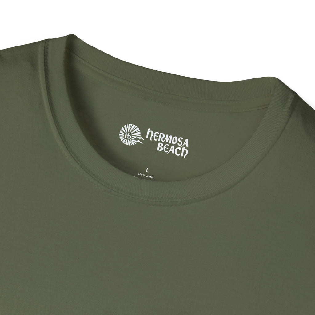 Hermosa Beach Sunburst Wave T-Shirt (printed front back neck) | Hb Minimal Logo Tee