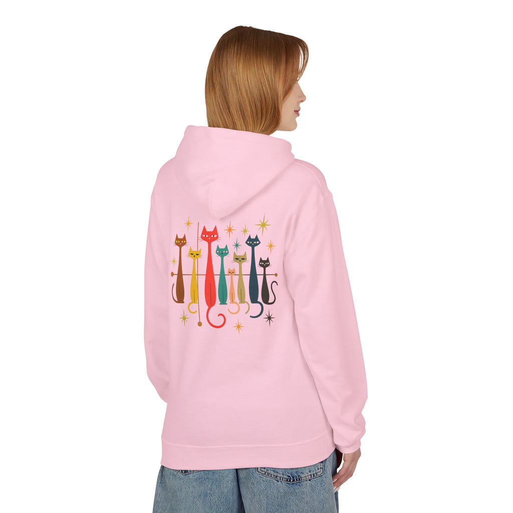 Retro Long Cats hoodie | Colorful Cat Illustration (printed front and back)
