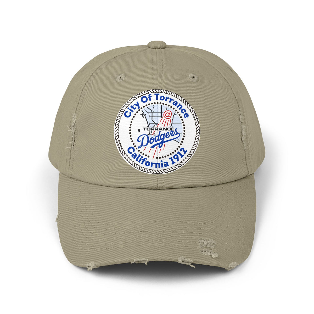 Distressed Baseball Cap with Torrance Dodgers Patch