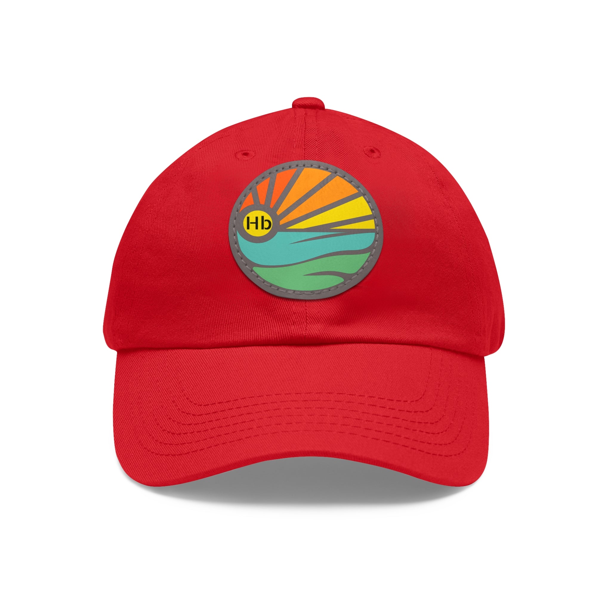 Hermosa Beach Sunset Wave Patch Hat | Mom and Dad Hat with Round Leather Patch #HermosaBeach