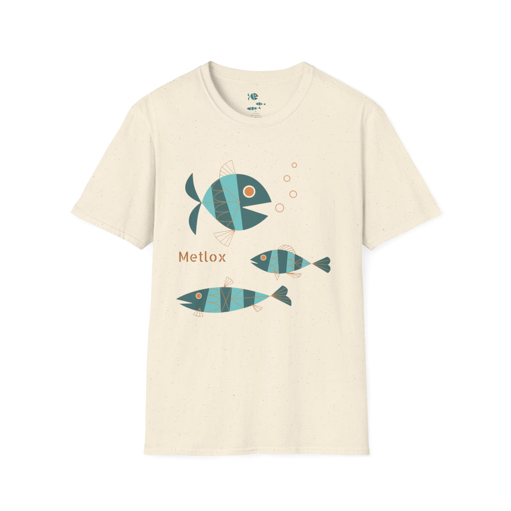 Metlox Pottery Fish Trio T-Shirt | Minimal Ocean Illustration
