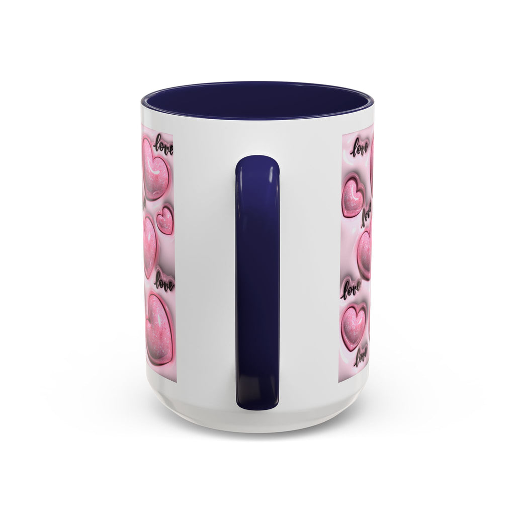 Pink Heart Pattern love Mug | Accent Coffee Mug 11oz 15oz