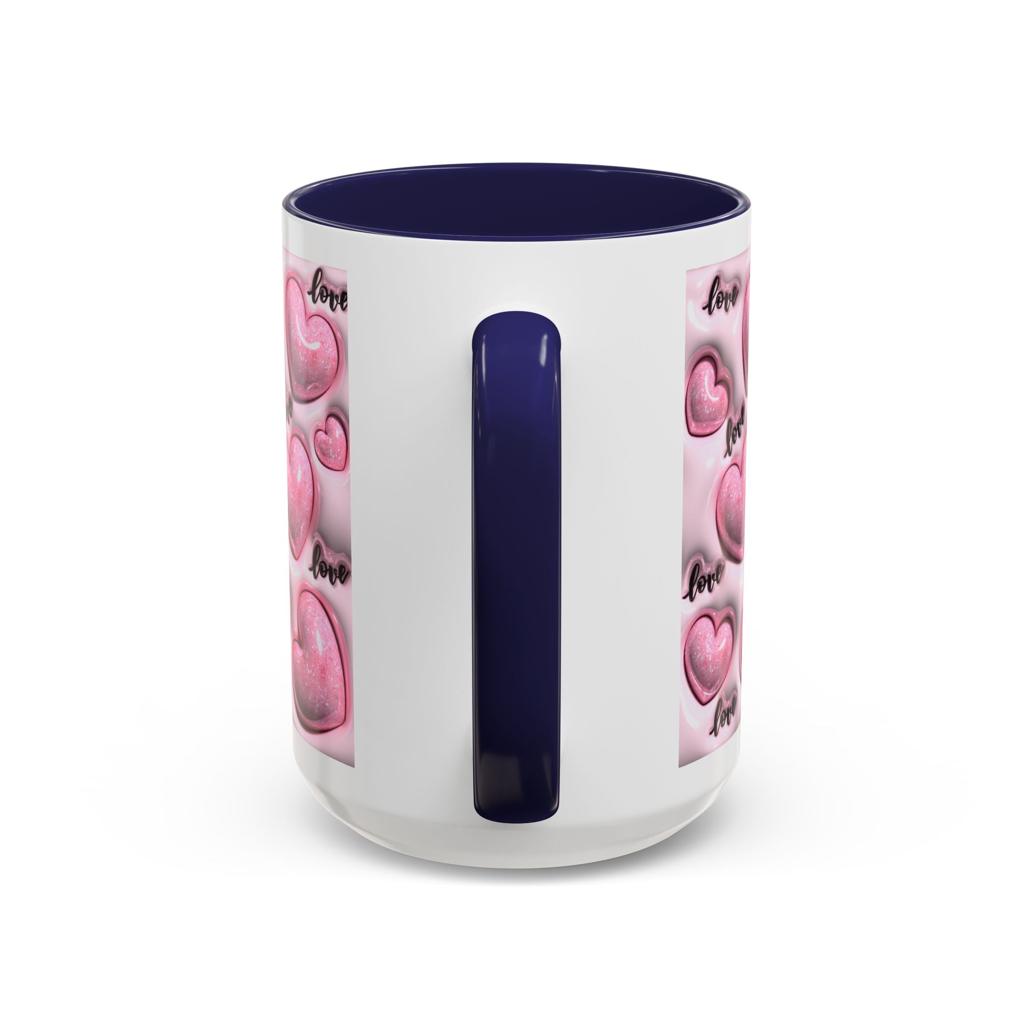 Pink Heart Pattern love Mug | Accent Coffee Mug 11oz 15oz