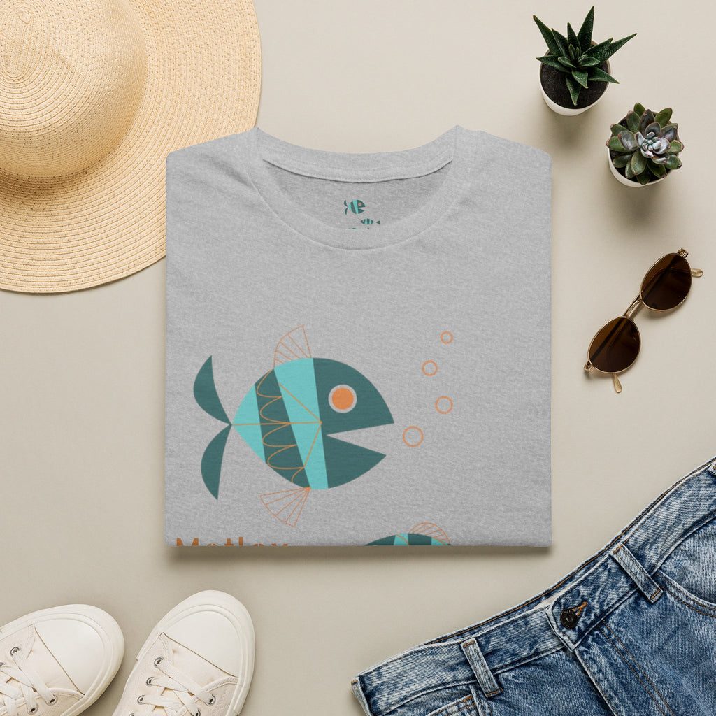 Metlox Pottery Fish Trio T-Shirt | Minimal Ocean Illustration