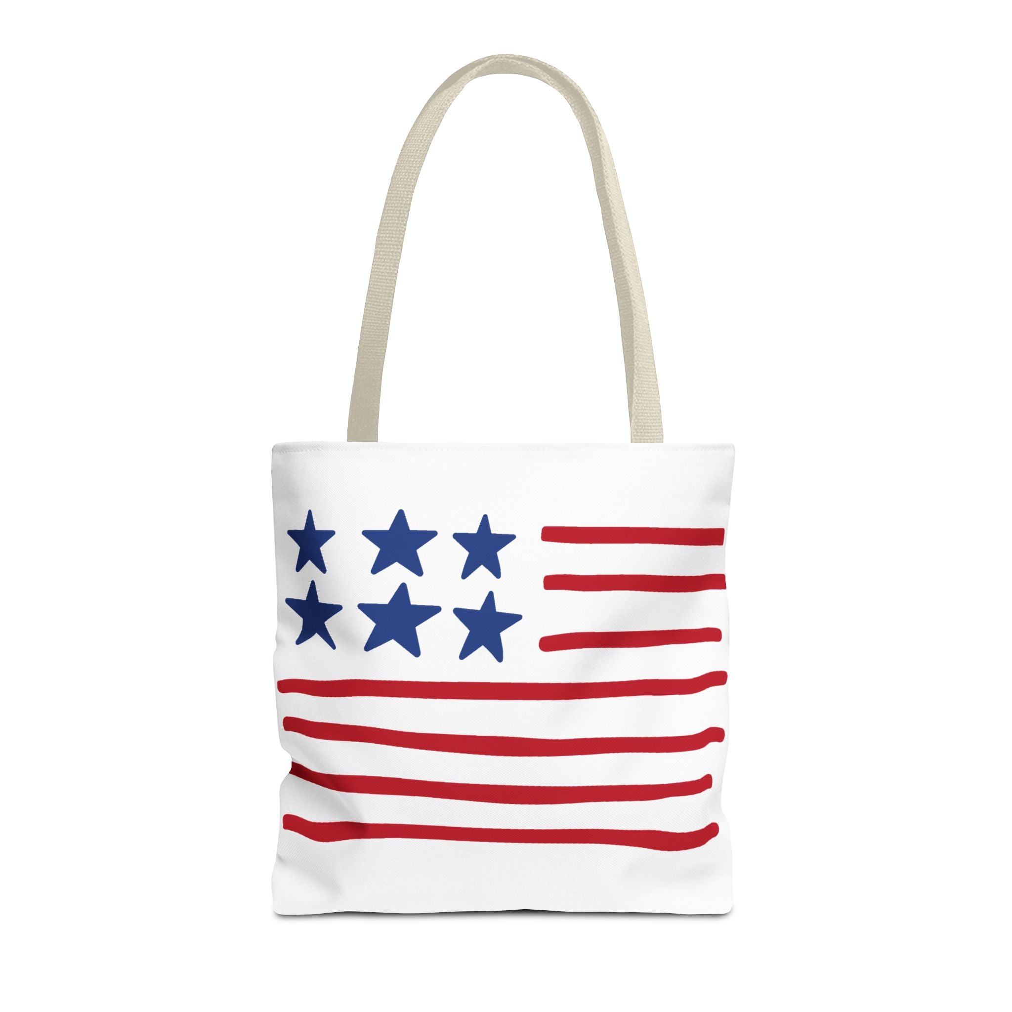 American Flag Stars & Stripes Tote Bag — Patriotic Canvas Beach Grocery Bag