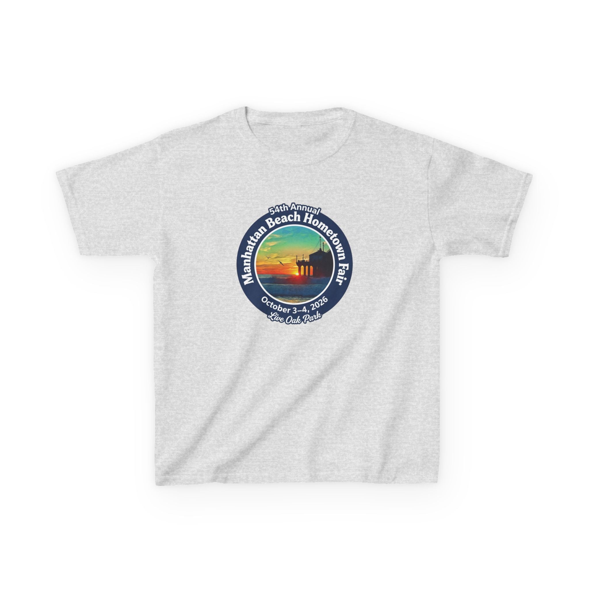 Kids Tee — Manhattan Beach Hometown Fair 2026 Sunset Logo