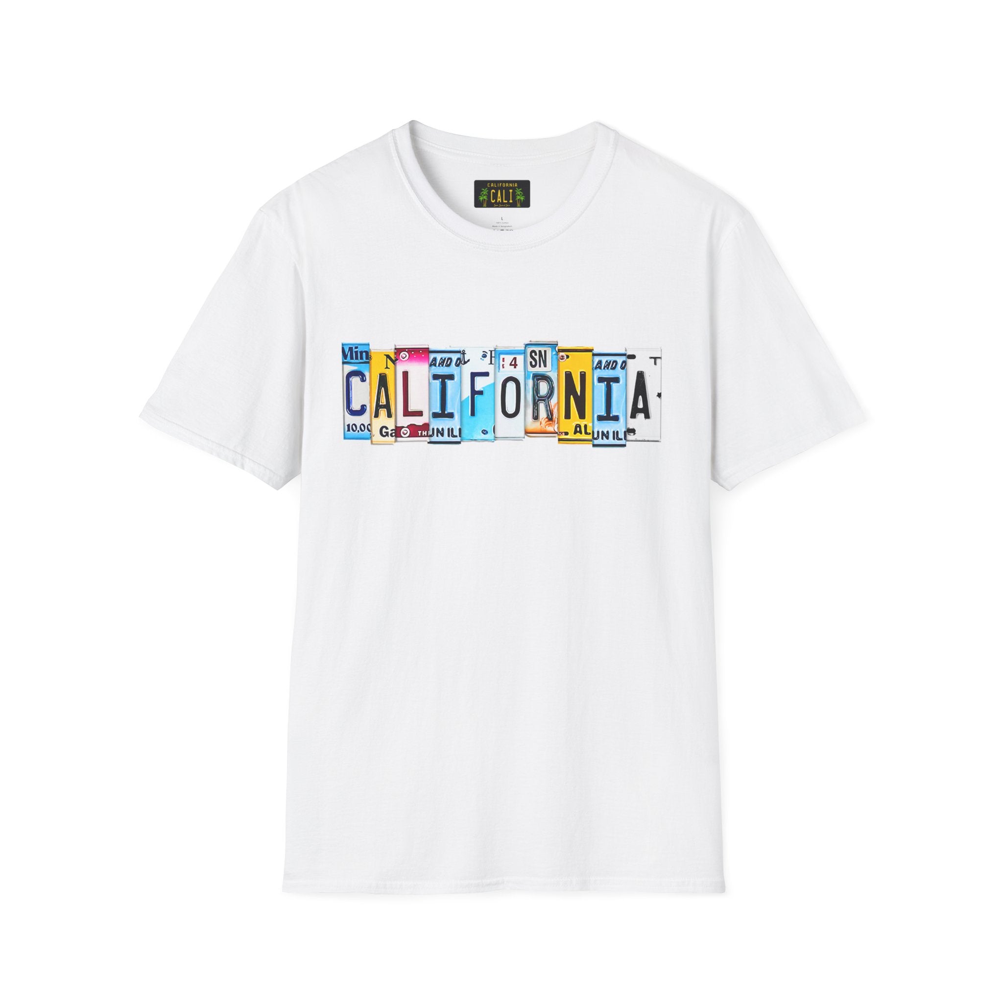 California License Plate Letters T-Shirt | Vintage Road Trip State Tee