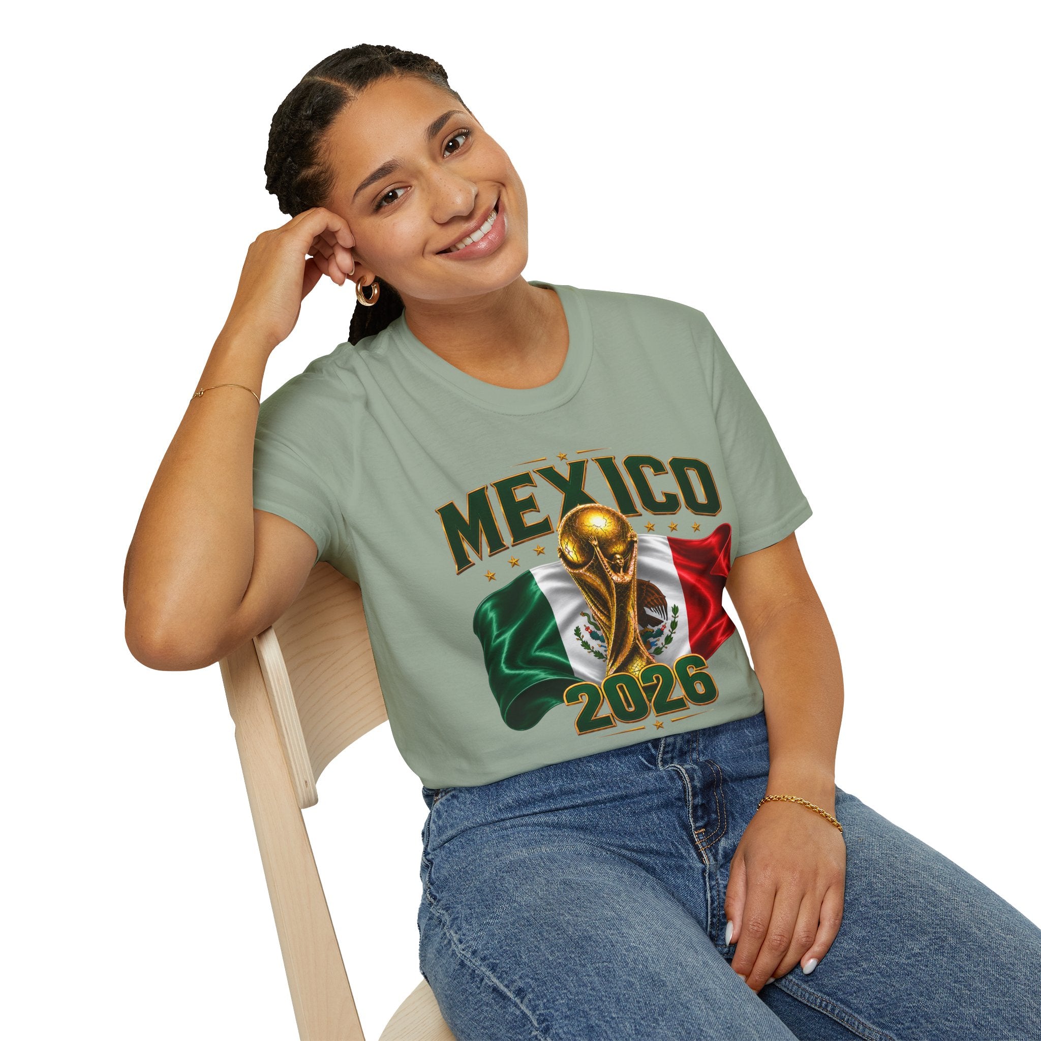 Mexico 2026 World Cup T-Shirt — Flag & Trophy Soccer Fan Tee
