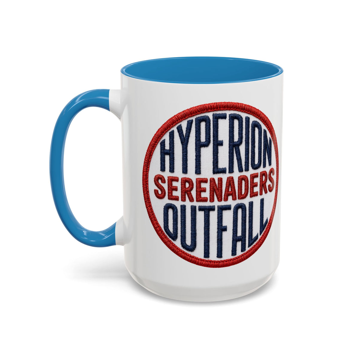 Accent Coffee Mug — "Hyperion Serenaders Outfall" Retro Patch Ceramic Mug (11/15oz)