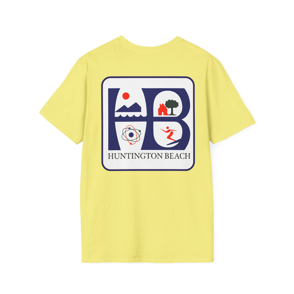 Huntington Beach Retro Logo T-Shirt — HB Surf & Sunset Tee (printed 3 side)