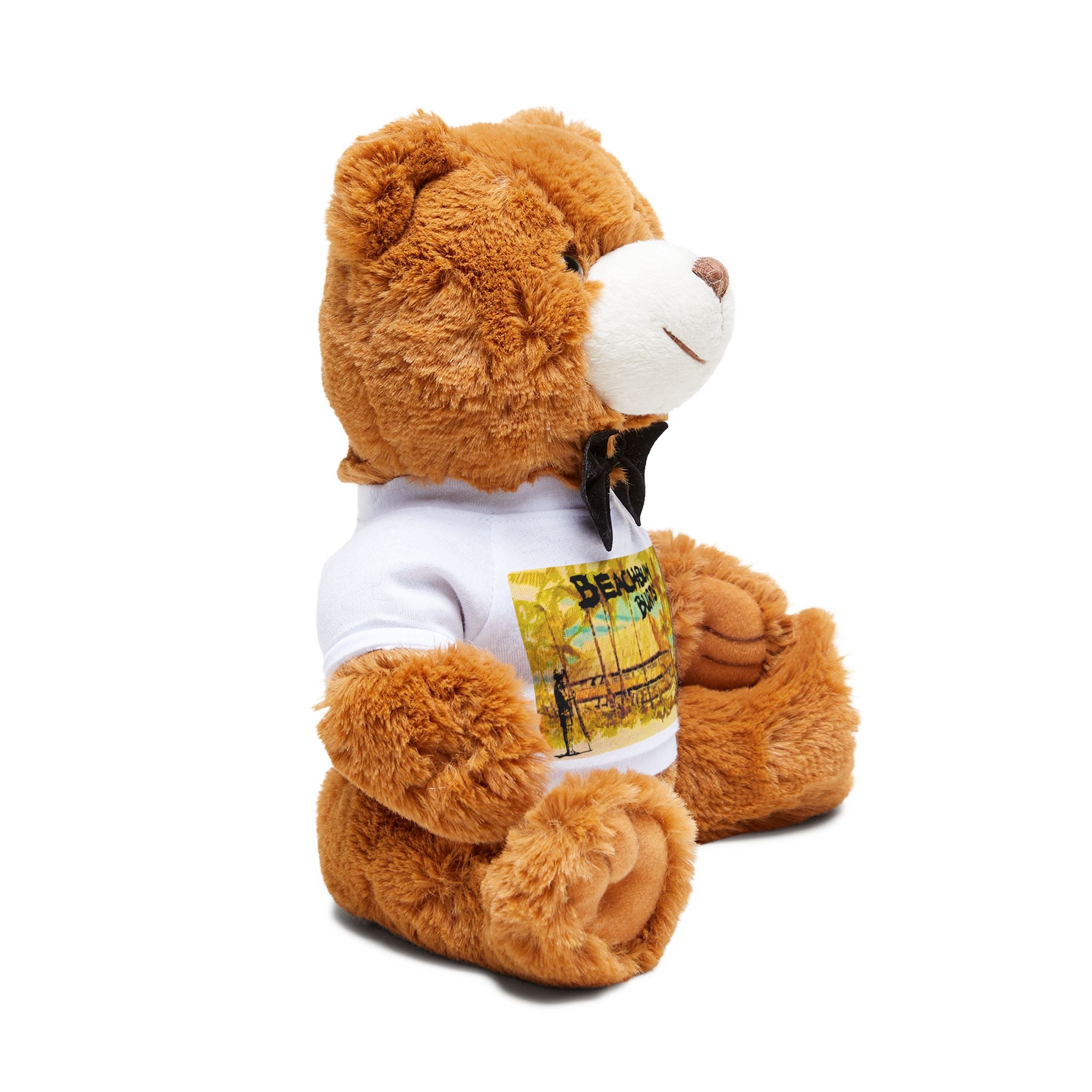 Beach Bum Burts Redondo Beach Teddy bear with t-shirt Plush bear | Brown stuffed animal with bow tie