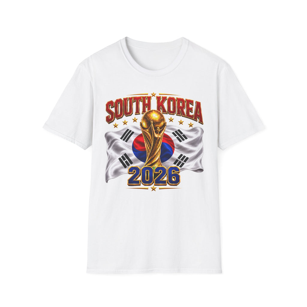 South Korea 2026 Soccer World Cup T-Shirt — Korean Flag & Trophy Football Fan Tee