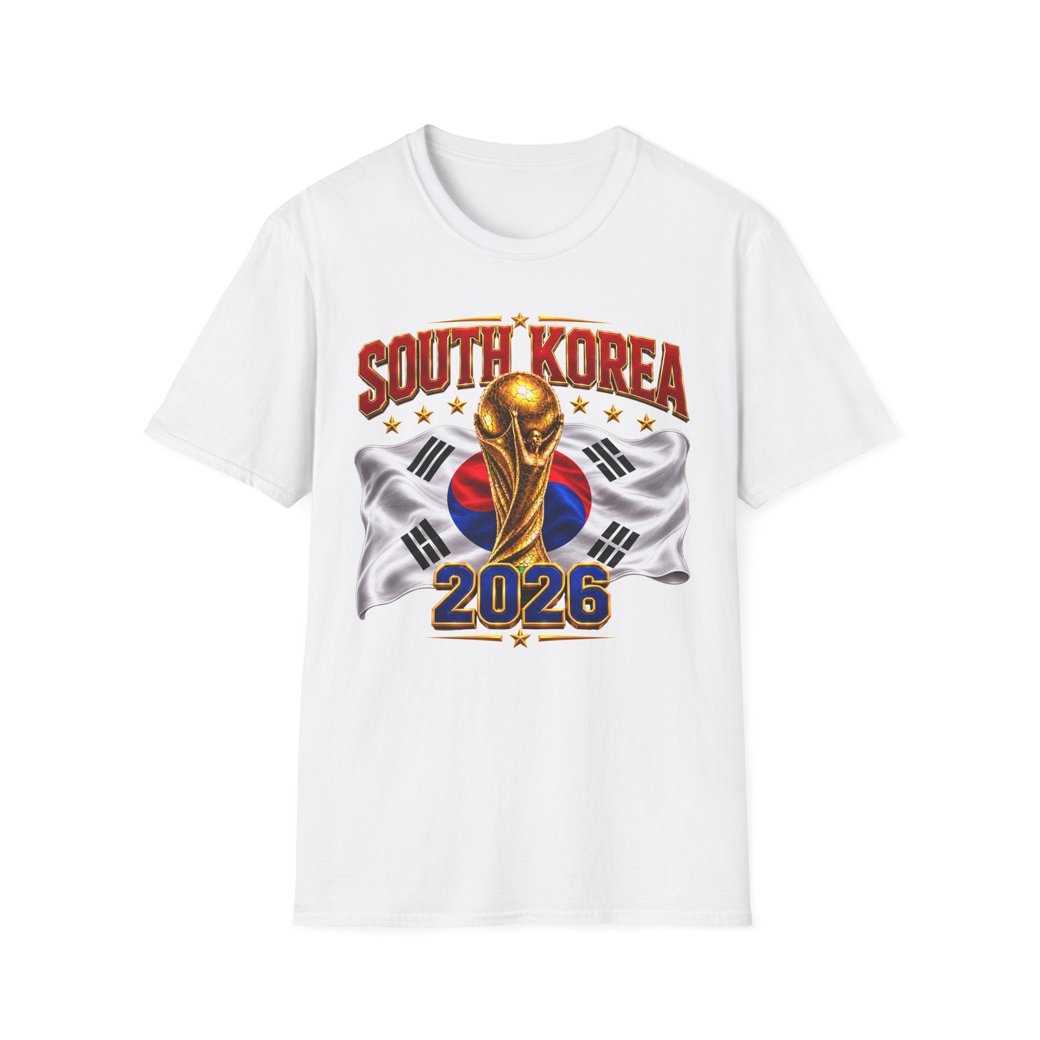 South Korea 2026 Soccer World Cup T-Shirt — Korean Flag & Trophy Football Fan Tee