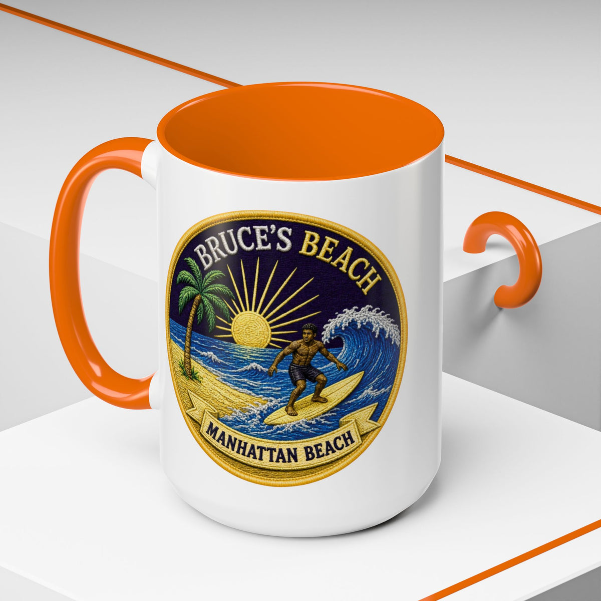Manhattan Beach Surf Mug — Bruce’s Beach Coffee Cup (11/15oz Accent)