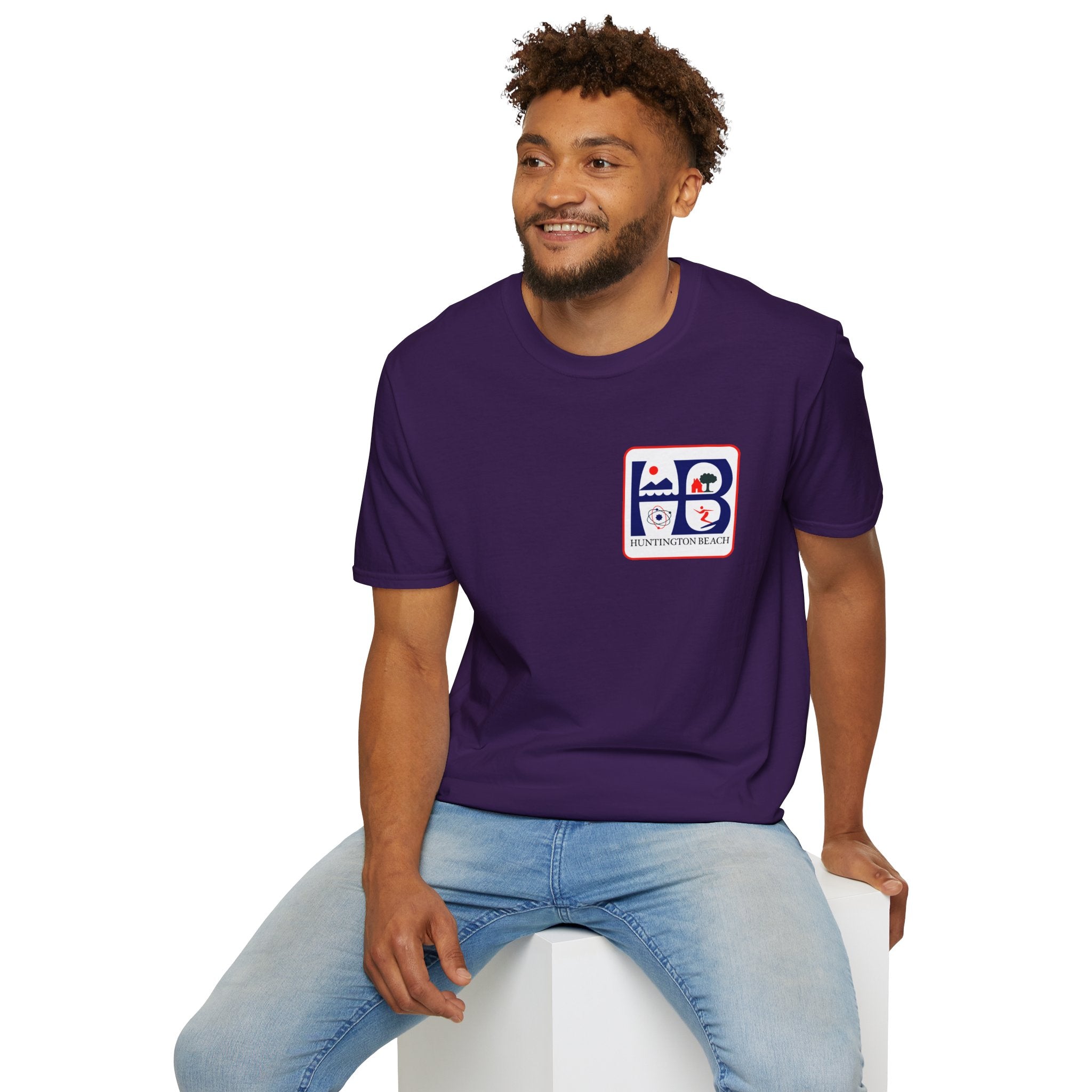 Huntington Beach Retro HB Logo T-Shirt  (printed 3 places)