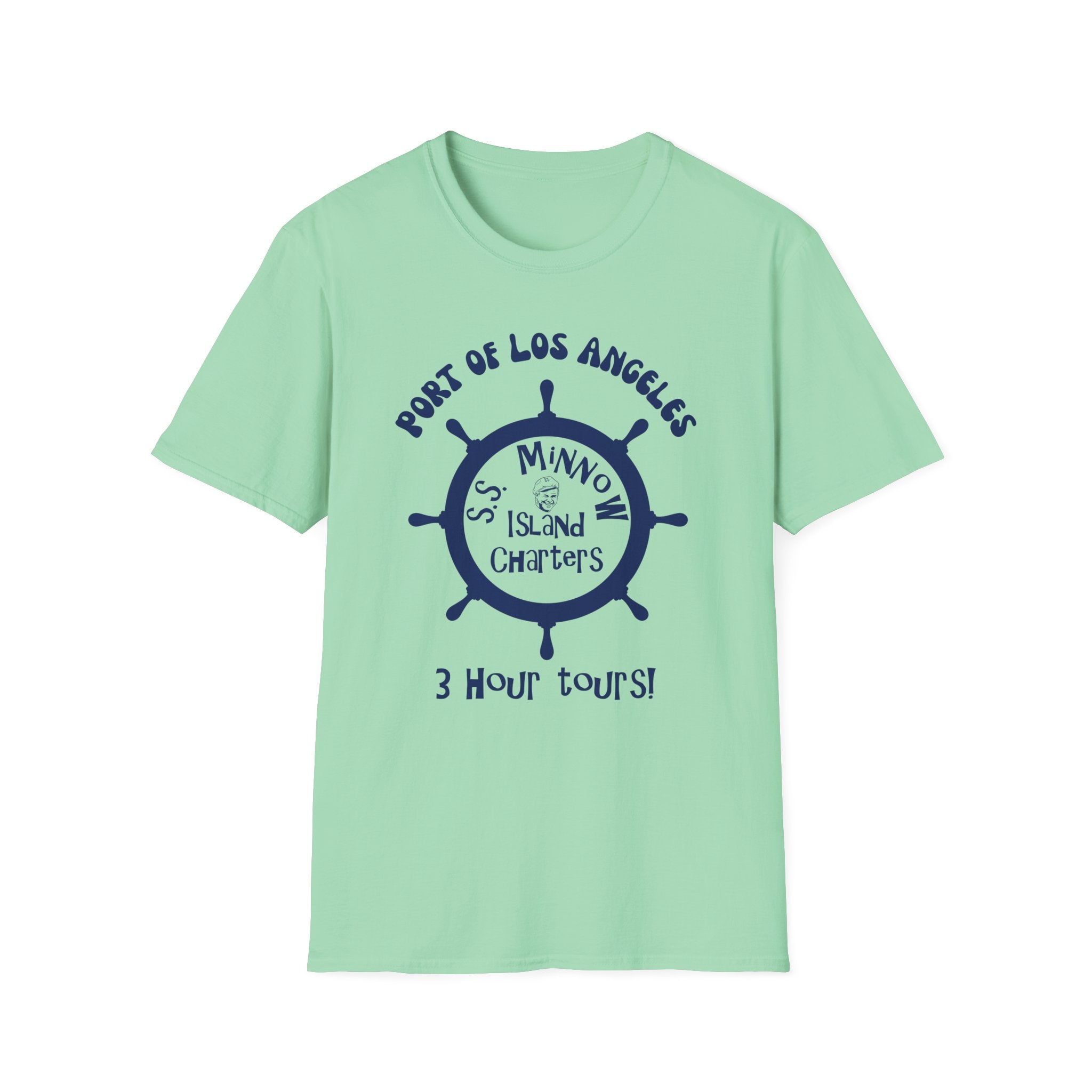 Port of Los Angeles Ship Wheel T-Shirt | SS Minnow Island Charters, 3 Hour Tours