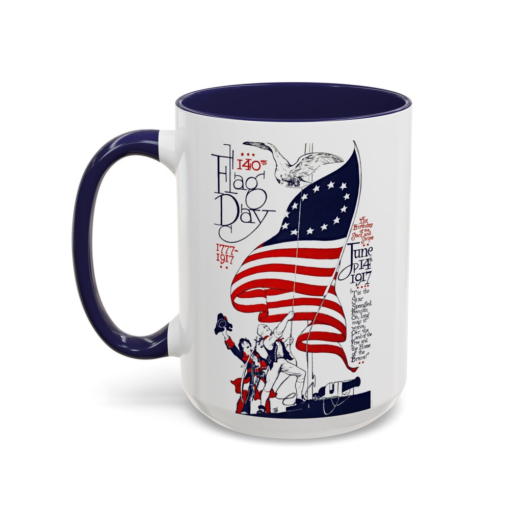 Flag Day Illustration Original Artwork 1917  Mug | American Flag Sailors Accent Coffee Mug