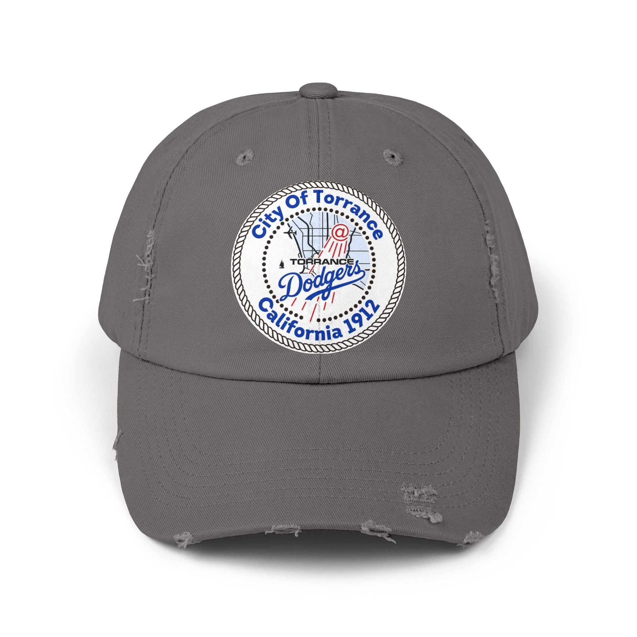 Distressed Baseball Cap with Torrance Dodgers Patch