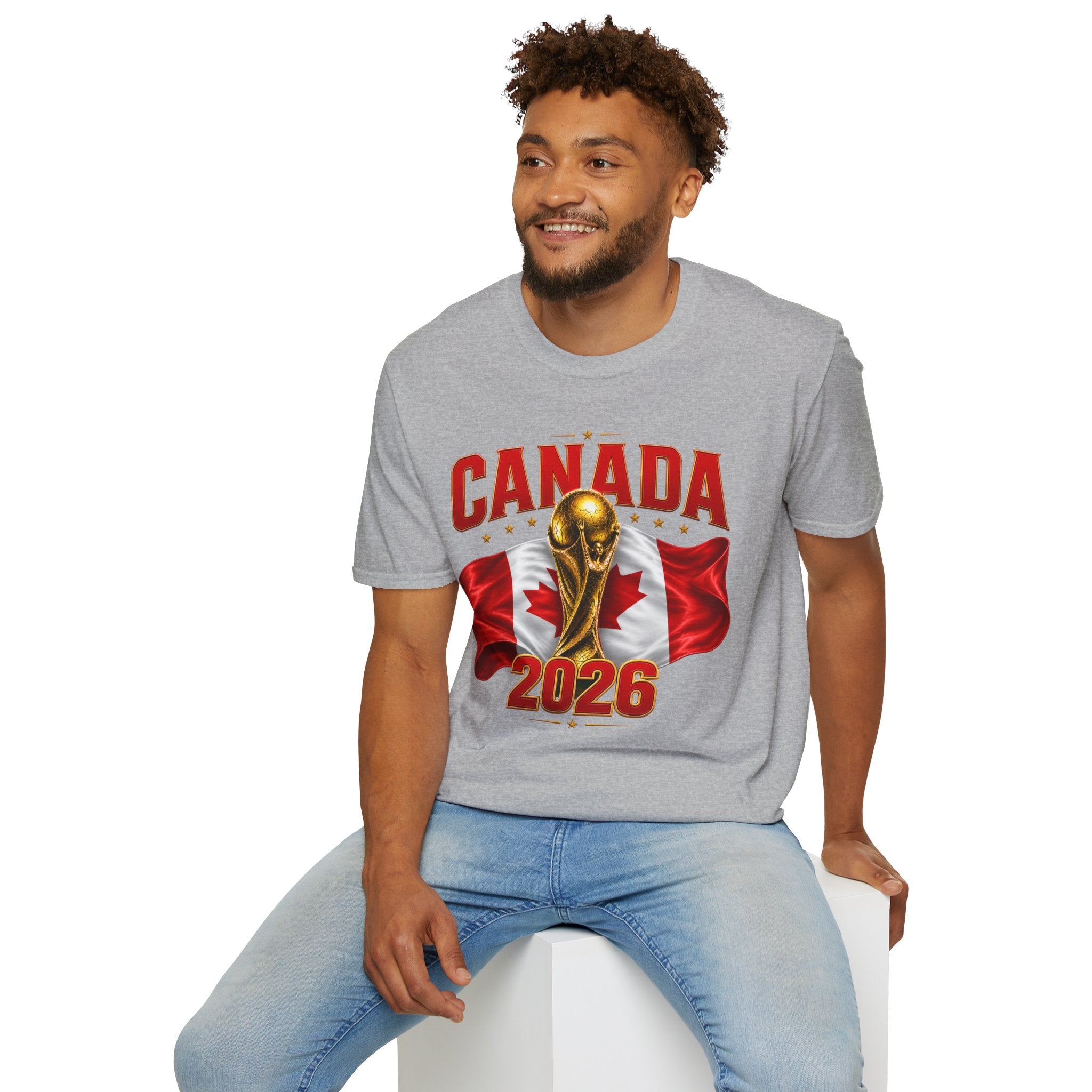 Canada 2026 World Cup T-Shirt — Canadian Soccer Fan Tee with Trophy & Flag