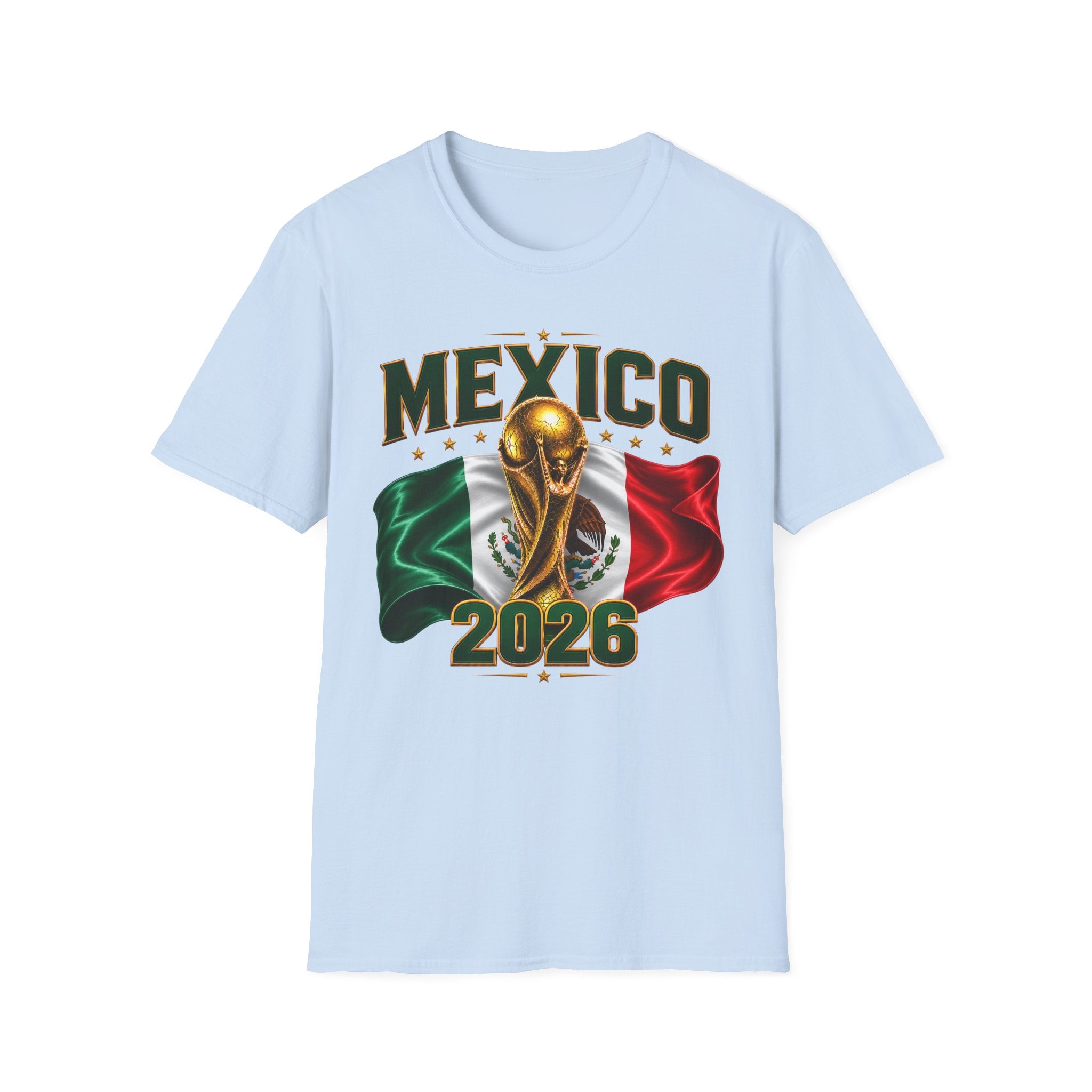 Mexico 2026 World Cup T-Shirt — Flag & Trophy Soccer Fan Tee