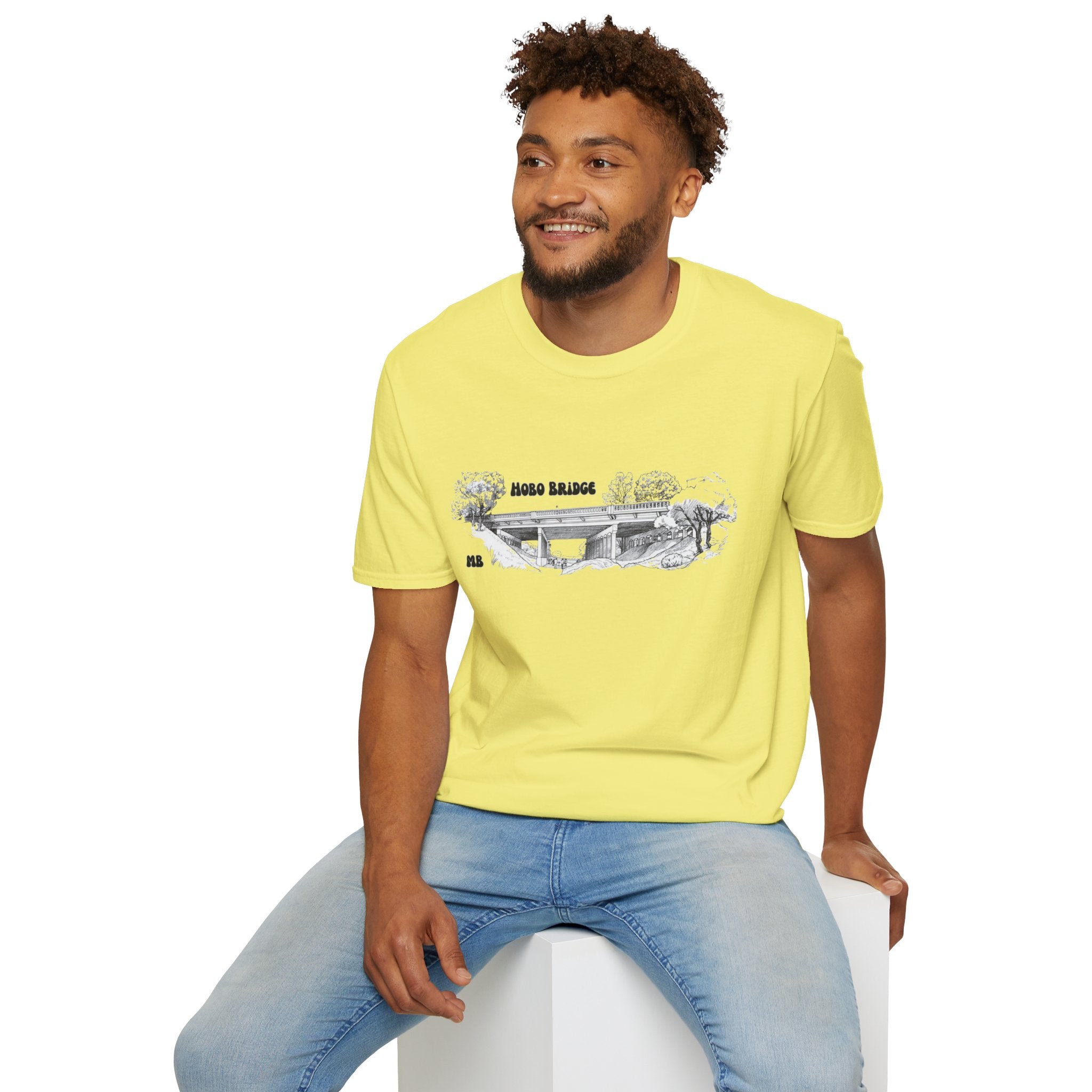 Hobo Bridge Manhattan Beach California Sketch T-Shirt | Hand-Drawn Bridge Illustration IYKYK