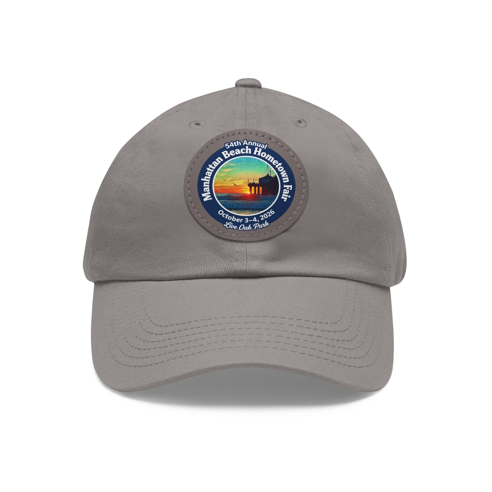 Manhattan Beach Hometown Fair 2026  Beach  Live Oak Park Annual Festival Round Leather Patch Hat