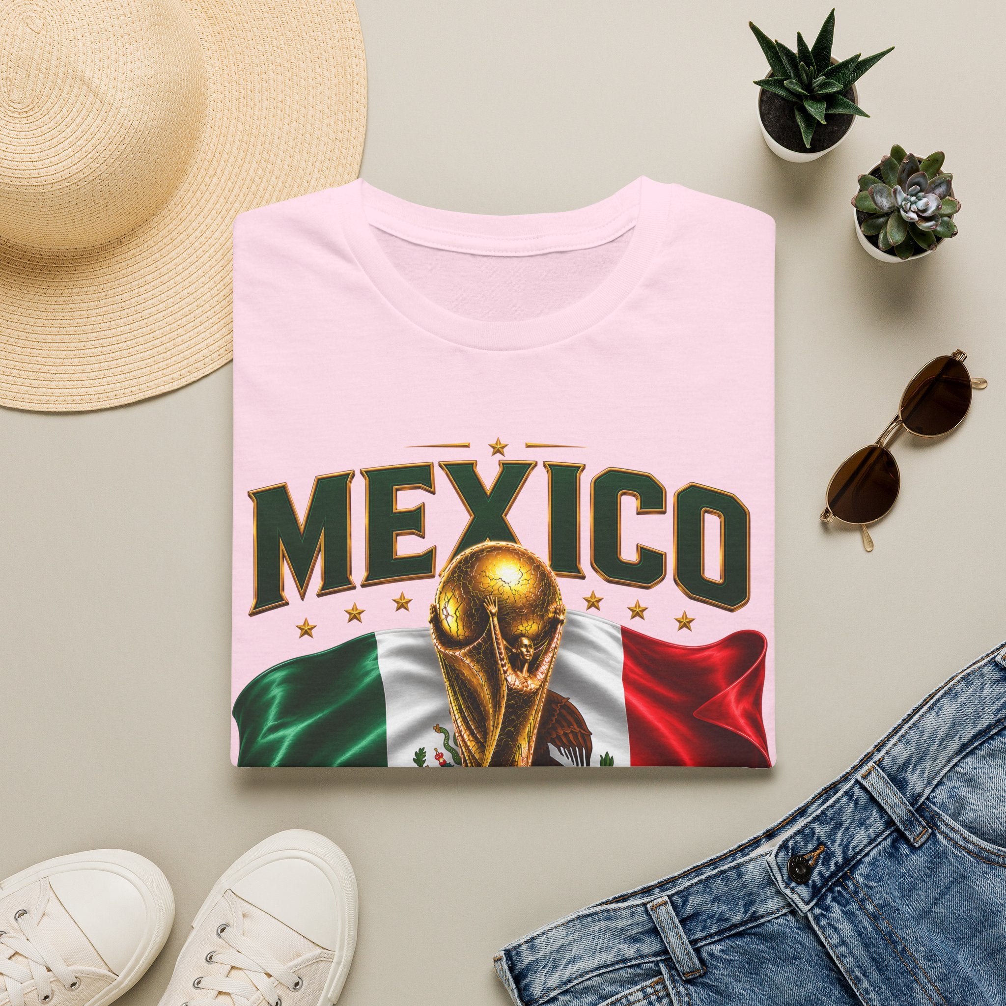 Mexico 2026 World Cup T-Shirt — Flag & Trophy Soccer Fan Tee