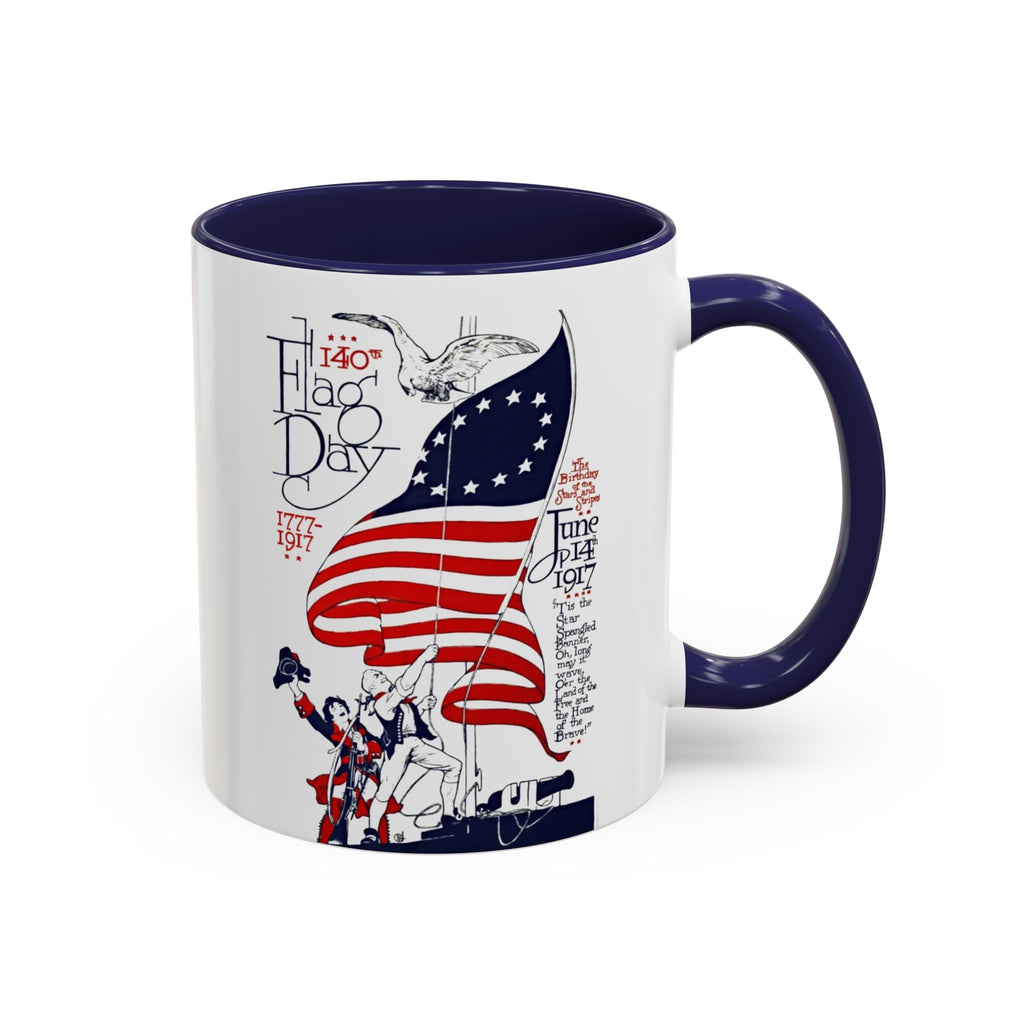Flag Day Illustration Original Artwork 1917  Mug | American Flag Sailors Accent Coffee Mug