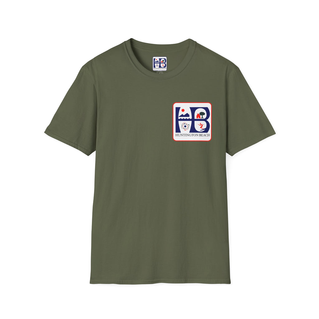 Huntington Beach Retro HB Logo T-Shirt  (printed 3 places)