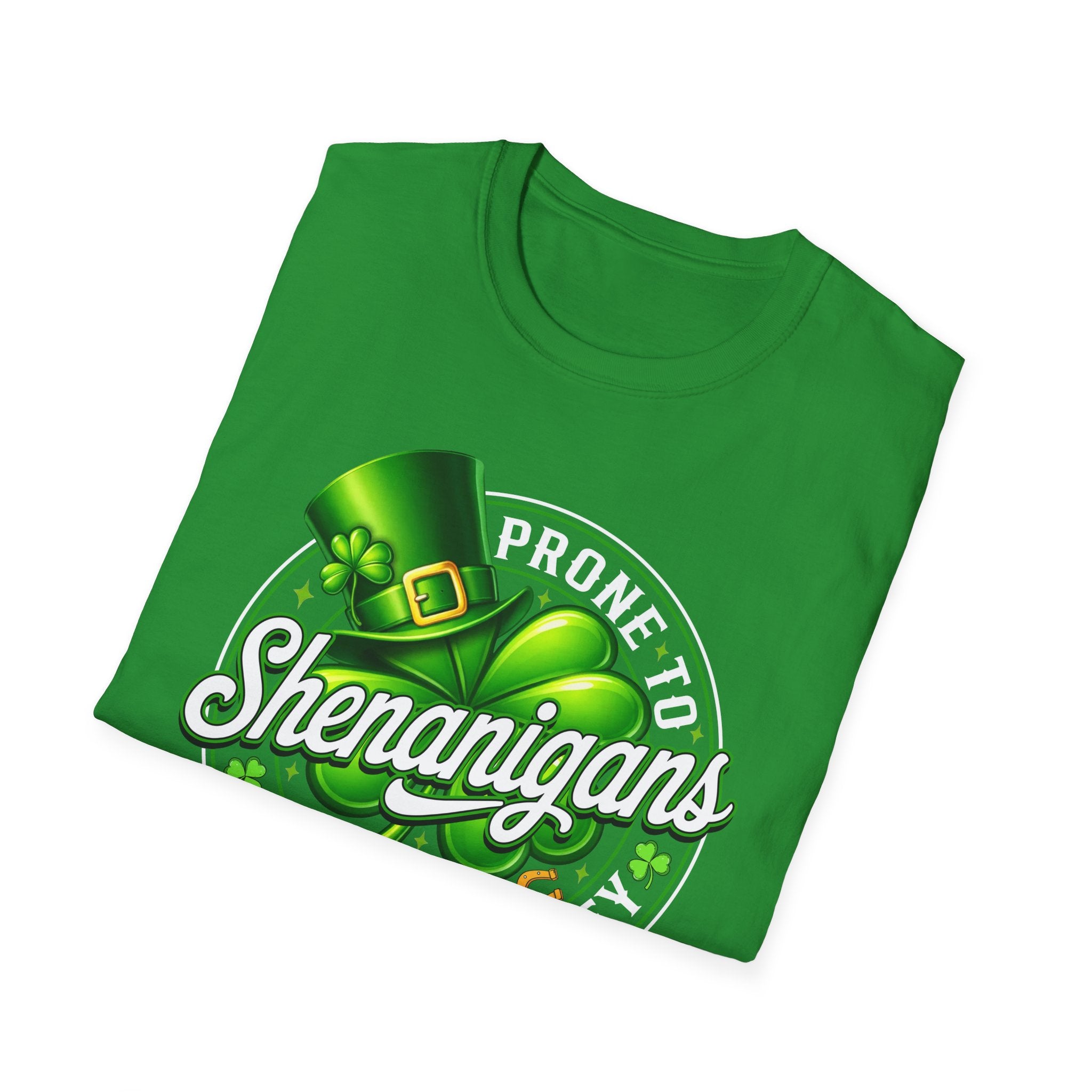 Prone to Shenanigans and Malarkey T-Shirt | St. Patrick's Day Leprechaun Hat Shamrock
