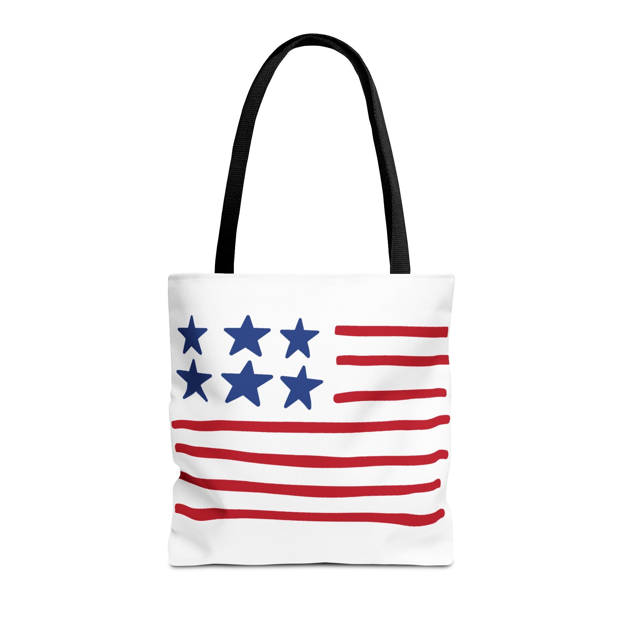 American Flag Stars & Stripes Tote Bag — Patriotic Canvas Beach Grocery Bag