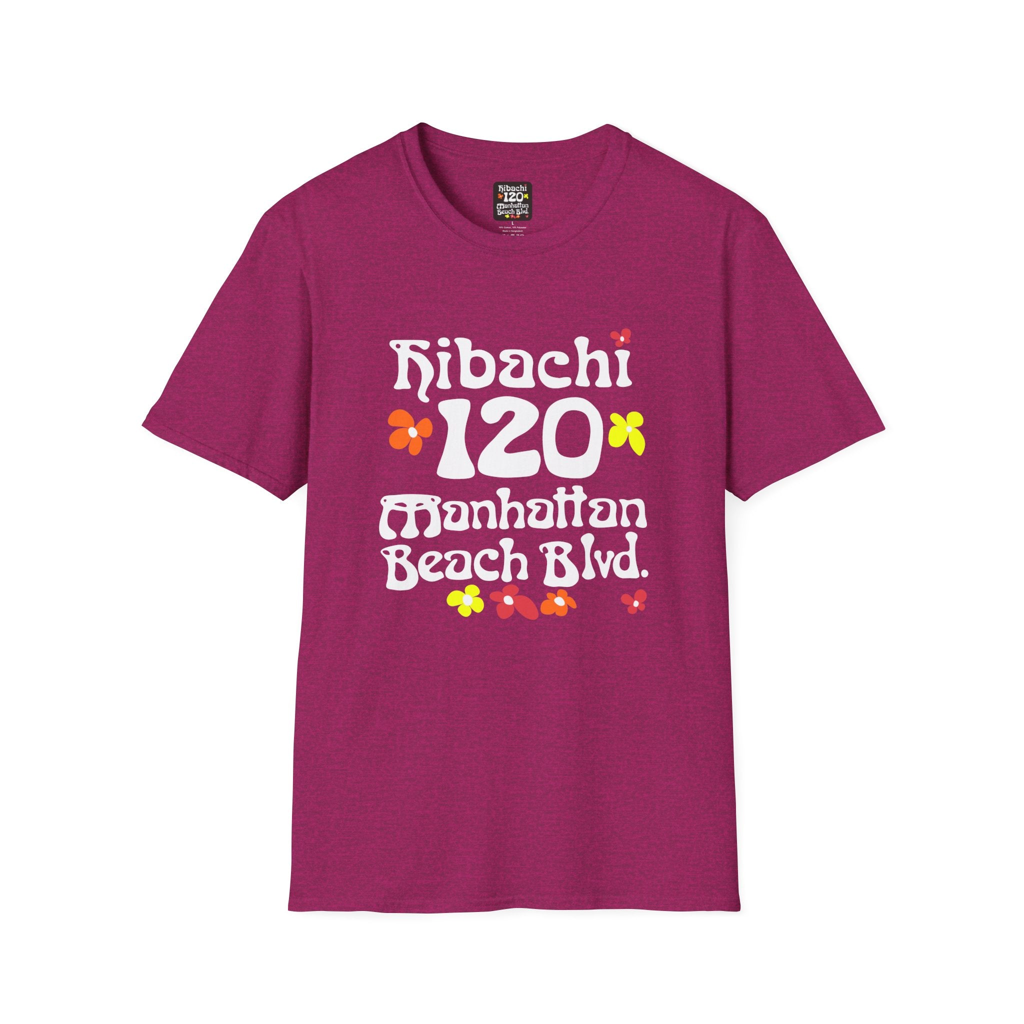 Hibachi 120 Manhattan Beach Blvd Restaurant #OldSchool T-Shirt — Retro Floral Surf Tee "Gone But Not Forgotten"