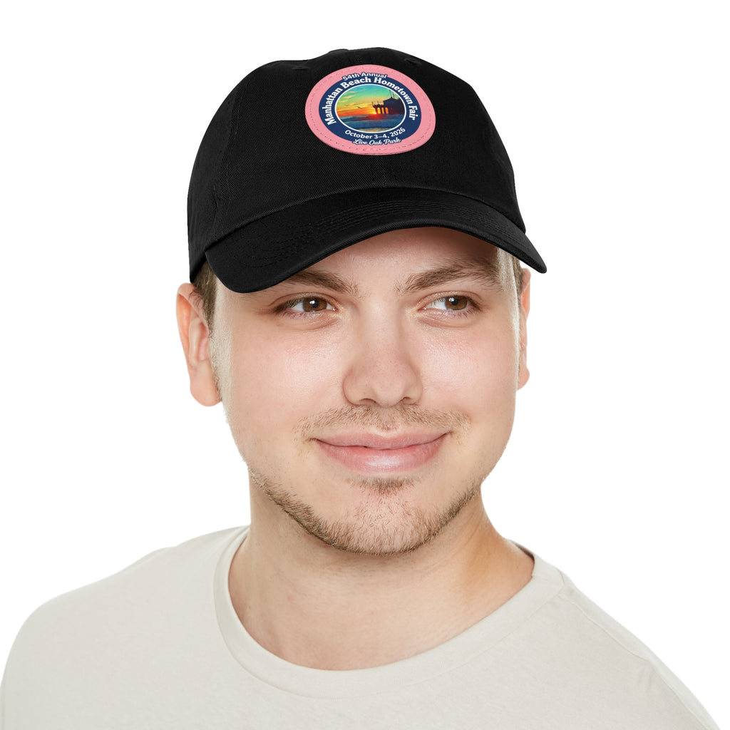 Manhattan Beach Hometown Fair 2026  Beach  Live Oak Park Annual Festival Round Leather Patch Hat