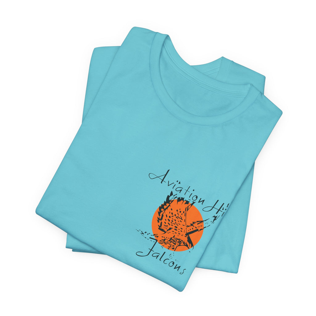 Aviation High School Signage Logo - Many Colors - Unisex Jersey Short Sleeve Tee
