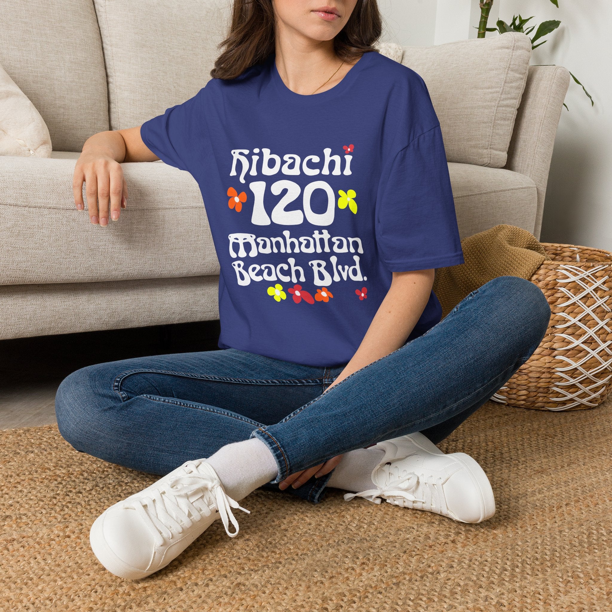 Hibachi 120 Manhattan Beach Blvd Restaurant #OldSchool T-Shirt — Retro Floral Surf Tee "Gone But Not Forgotten"